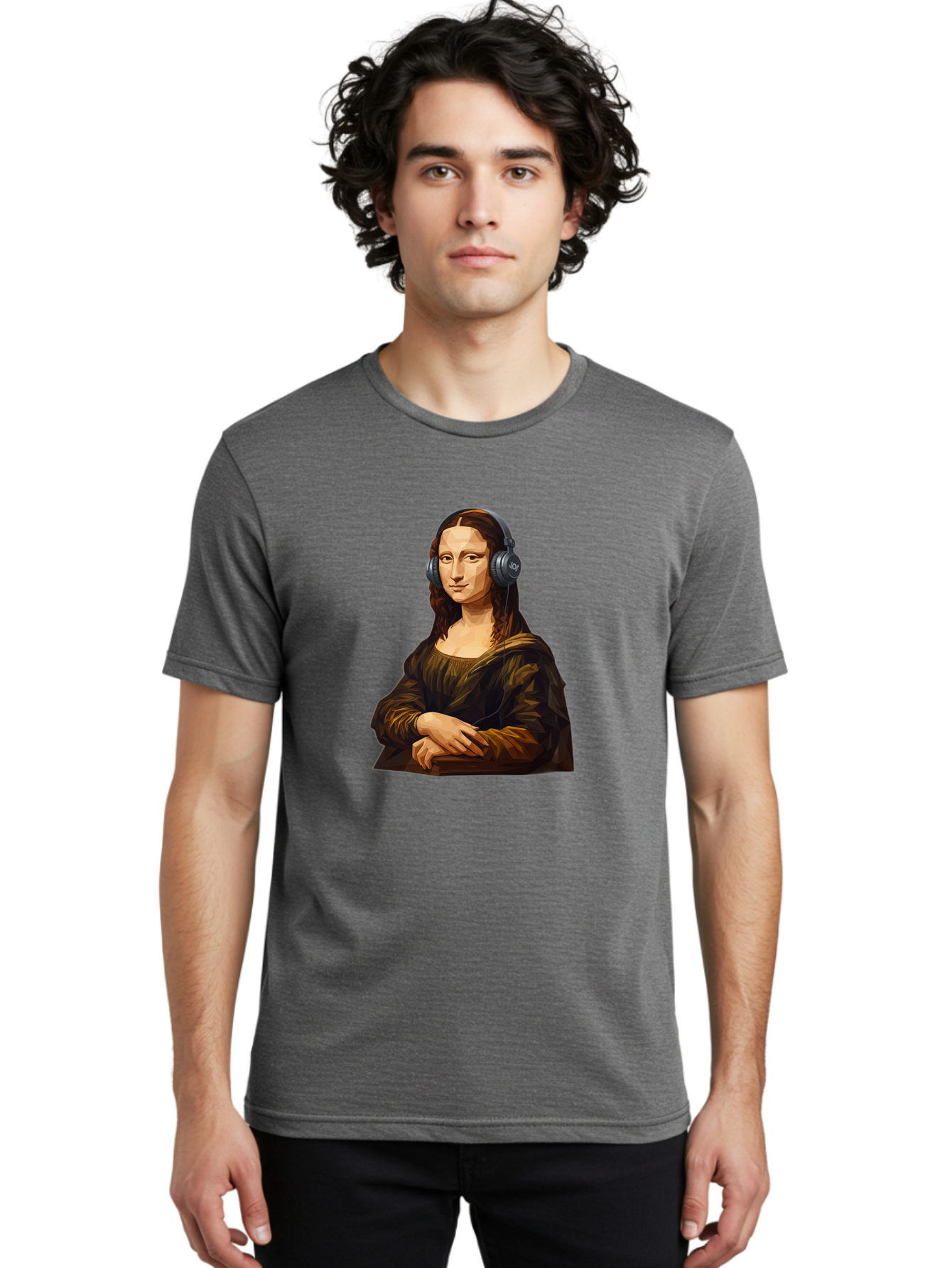Mona-Lisa-1 Men'S Graphic Tee, 100% Cotton, Comfortable Casual Summer Wear, Machine Washable, Vintage Camera, Old Camera, Antique Camera, Black Camera, Classic Photography, Photography Equipment, Nostalgic Device, Film Camera, Camera Art Bam896