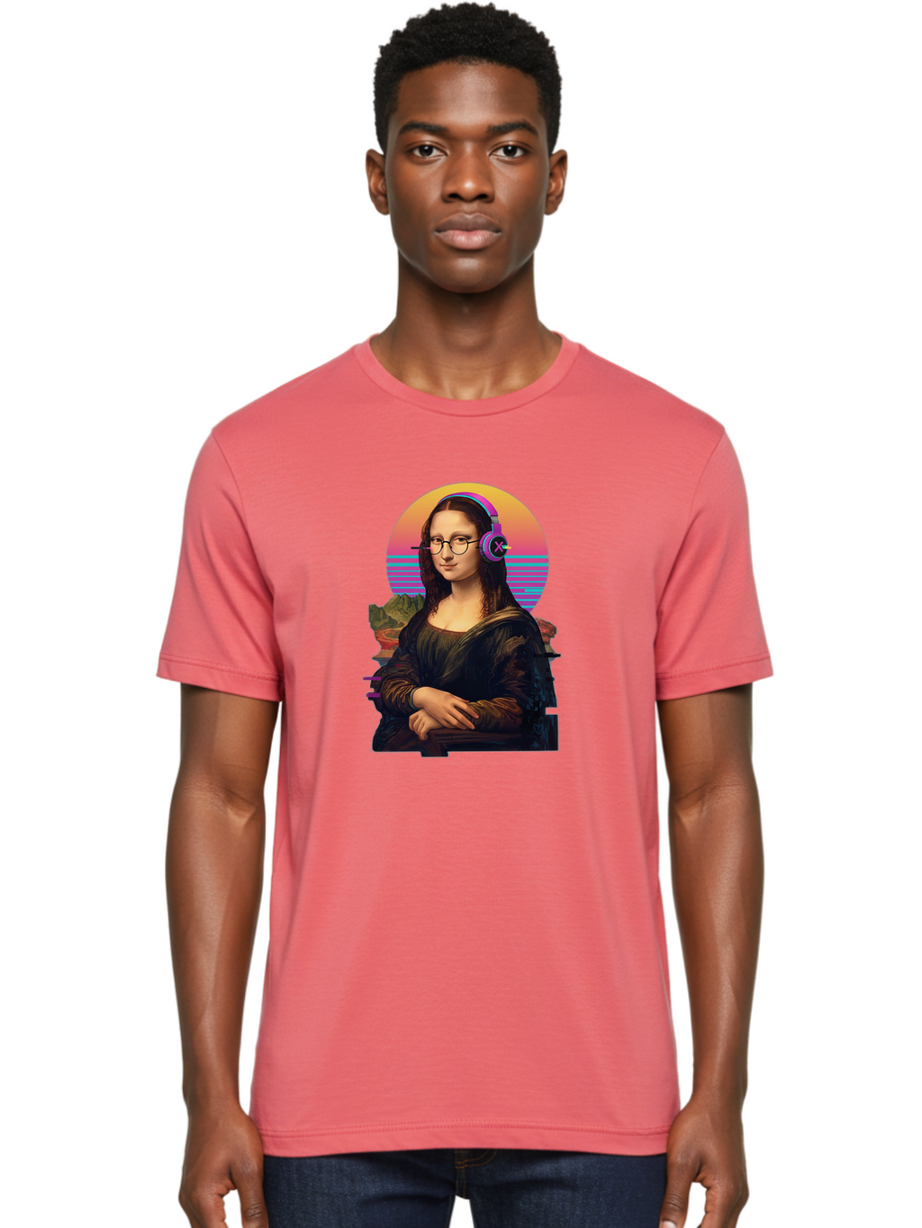 Mona-Lisa-3 Men'S Graphic Tee, 100% Cotton, Comfortable Casual Summer Wear, Machine Washable, Vintage Camera, Old Camera, Antique Camera, Black Camera, Classic Photography, Photography Equipment, Nostalgic Device, Film Camera, Camera Art Bam898