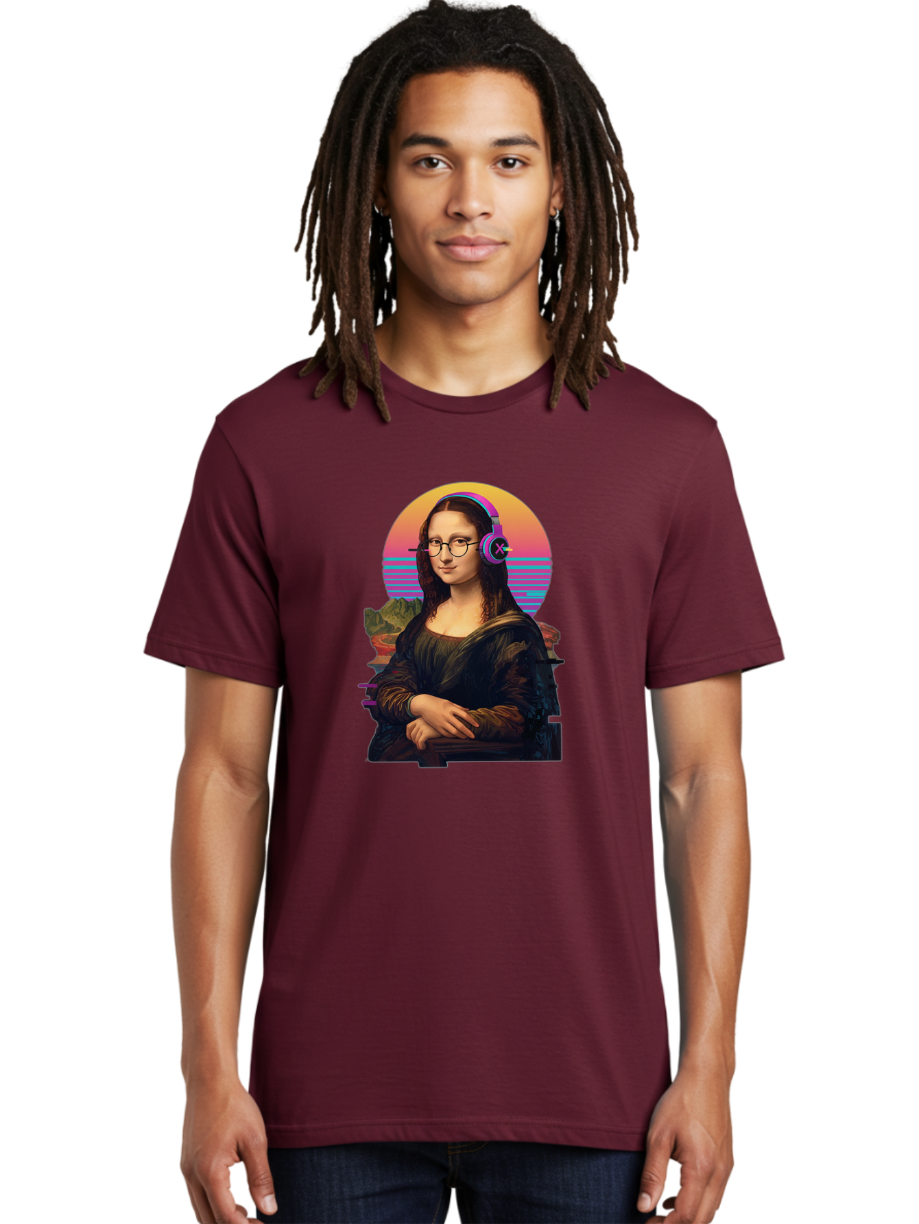 Mona-Lisa-3 Men'S Graphic Tee, 100% Cotton, Comfortable Casual Summer Wear, Machine Washable, Vintage Camera, Old Camera, Antique Camera, Black Camera, Classic Photography, Photography Equipment, Nostalgic Device, Film Camera, Camera Art Bam898