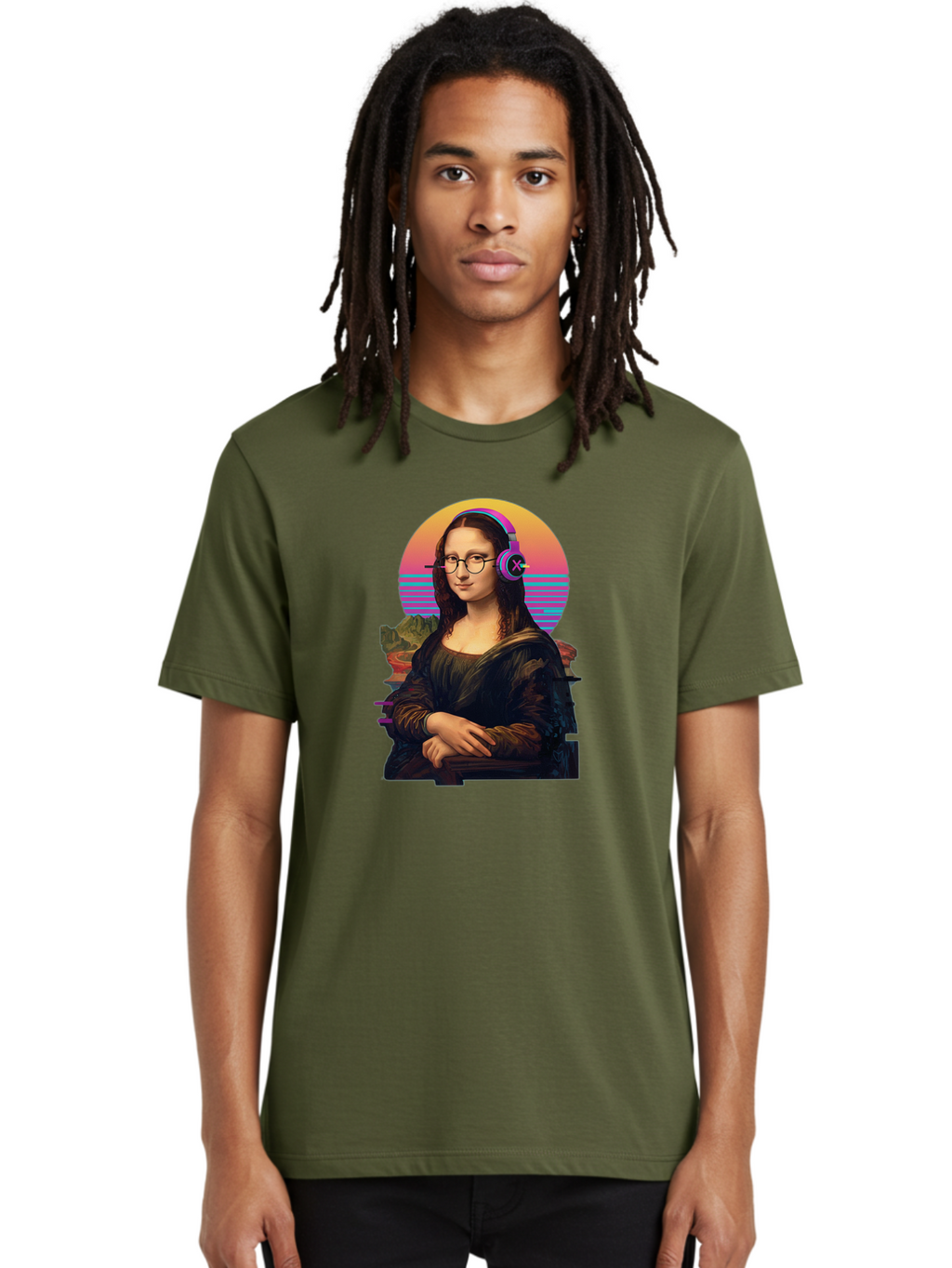 Mona-Lisa-3 Men'S Graphic Tee, 100% Cotton, Comfortable Casual Summer Wear, Machine Washable, Vintage Camera, Old Camera, Antique Camera, Black Camera, Classic Photography, Photography Equipment, Nostalgic Device, Film Camera, Camera Art Bam898
