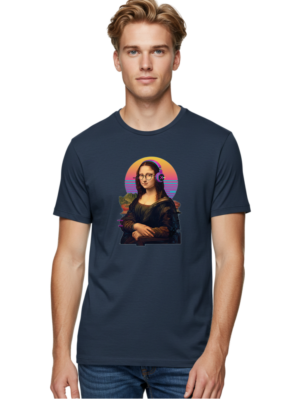Mona-Lisa-3 Men'S Graphic Tee, 100% Cotton, Comfortable Casual Summer Wear, Machine Washable, Vintage Camera, Old Camera, Antique Camera, Black Camera, Classic Photography, Photography Equipment, Nostalgic Device, Film Camera, Camera Art Bam898