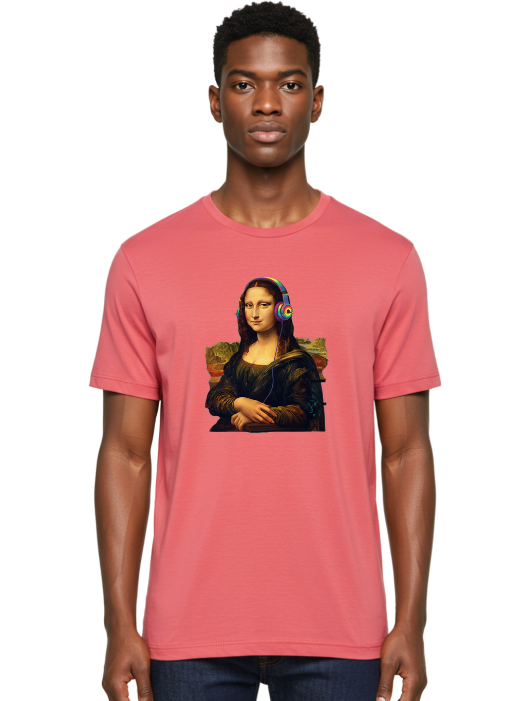 Mona-Lisa-4 Men'S Graphic Tee, 100% Cotton, Comfortable Casual Summer Wear, Machine Washable, Vintage Camera, Old Camera, Antique Camera, Black Camera, Classic Photography, Photography Equipment, Nostalgic Device, Film Camera, Camera Art Bam899
