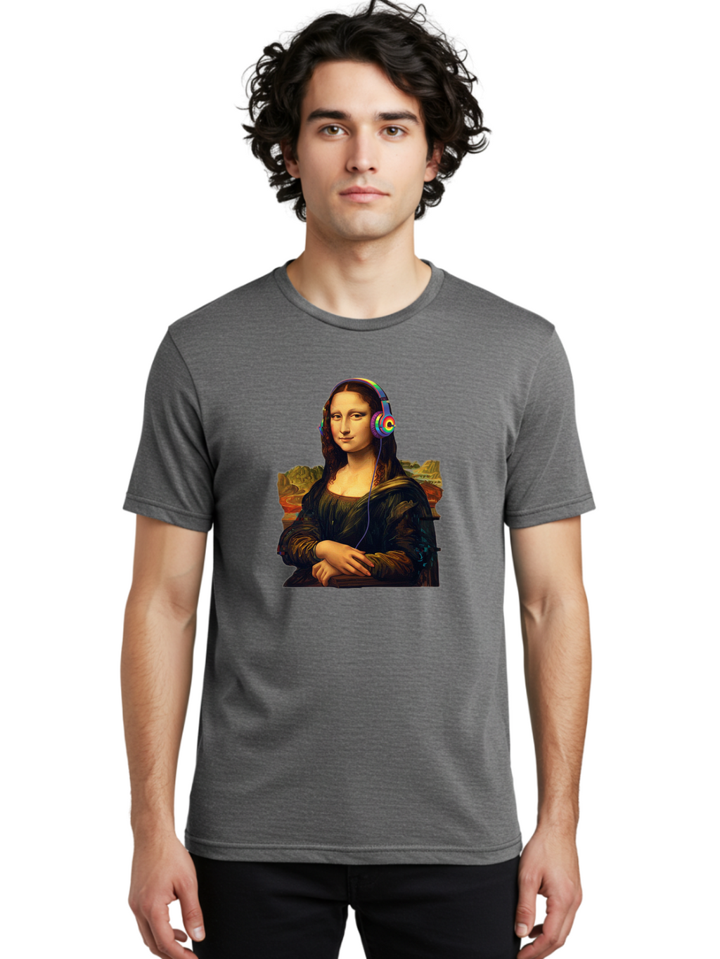 Mona-Lisa-4 Men'S Graphic Tee, 100% Cotton, Comfortable Casual Summer Wear, Machine Washable, Vintage Camera, Old Camera, Antique Camera, Black Camera, Classic Photography, Photography Equipment, Nostalgic Device, Film Camera, Camera Art Bam899