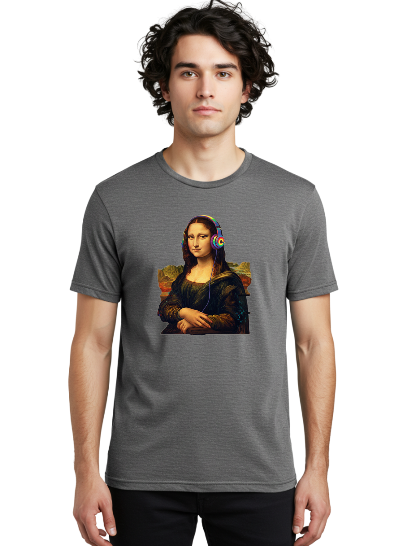 Mona-Lisa-4 Men'S Graphic Tee, 100% Cotton, Comfortable Casual Summer Wear, Machine Washable, Vintage Camera, Old Camera, Antique Camera, Black Camera, Classic Photography, Photography Equipment, Nostalgic Device, Film Camera, Camera Art Bam899