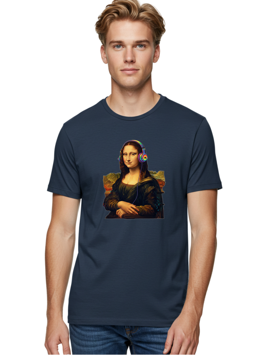 Mona-Lisa-4 Men'S Graphic Tee, 100% Cotton, Comfortable Casual Summer Wear, Machine Washable, Vintage Camera, Old Camera, Antique Camera, Black Camera, Classic Photography, Photography Equipment, Nostalgic Device, Film Camera, Camera Art Bam899