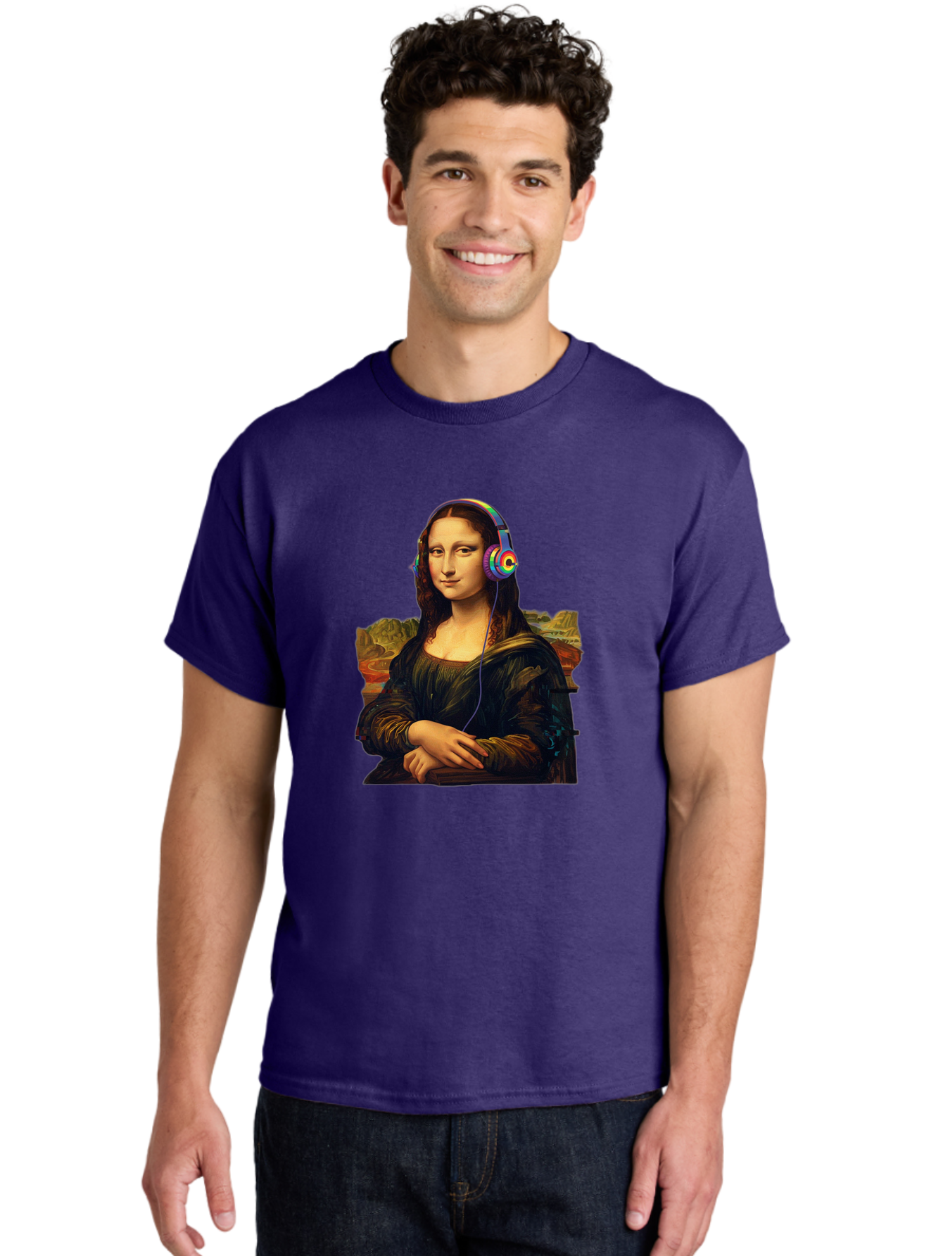Mona-Lisa-4 Men'S Graphic Tee, 100% Cotton, Comfortable Casual Summer Wear, Machine Washable, Vintage Camera, Old Camera, Antique Camera, Black Camera, Classic Photography, Photography Equipment, Nostalgic Device, Film Camera, Camera Art Bam899