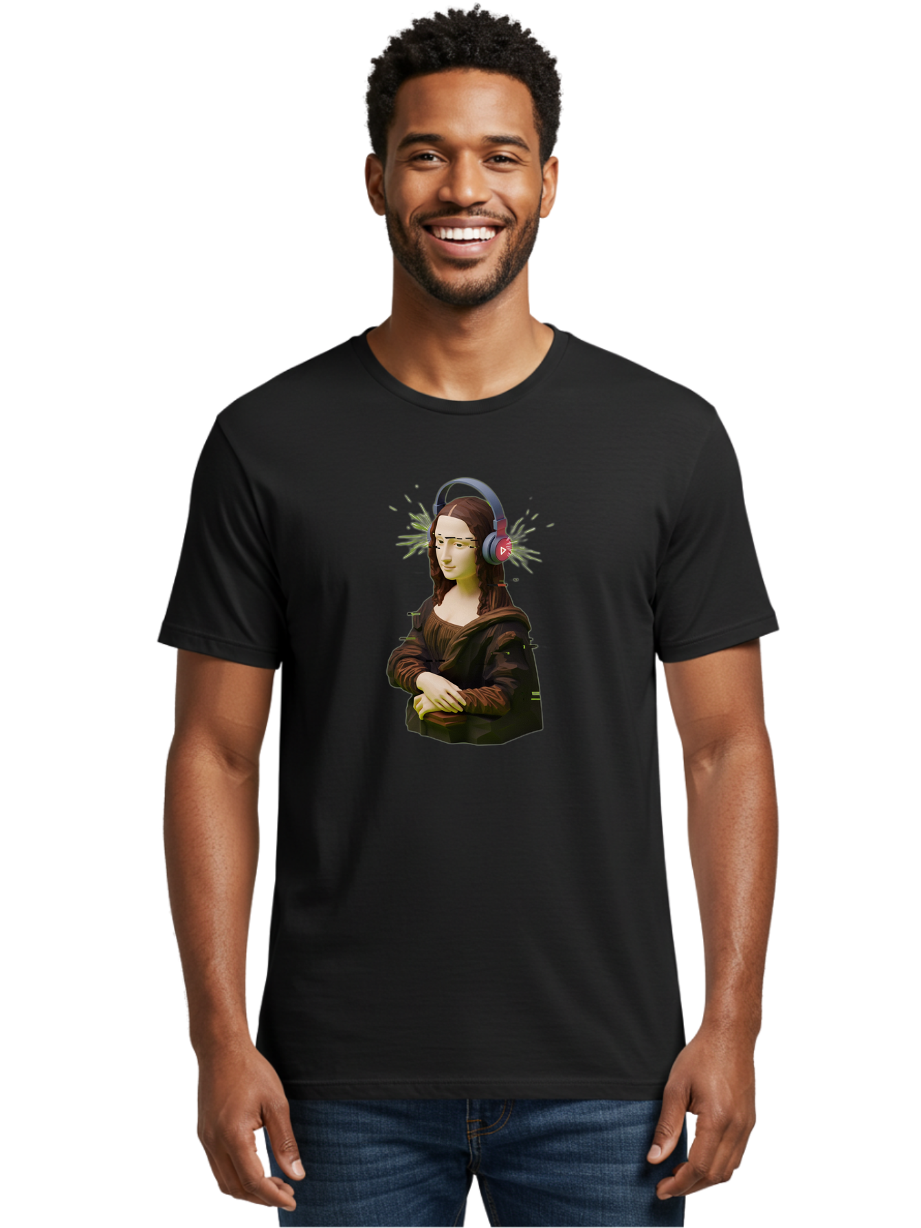 Mona-Lisa-5 Men'S Graphic Tee, 100% Cotton, Comfortable Casual Summer Wear, Machine Washable, Vintage Camera, Old Camera, Antique Camera, Black Camera, Classic Photography, Photography Equipment, Nostalgic Device, Film Camera, Camera Art Bam900