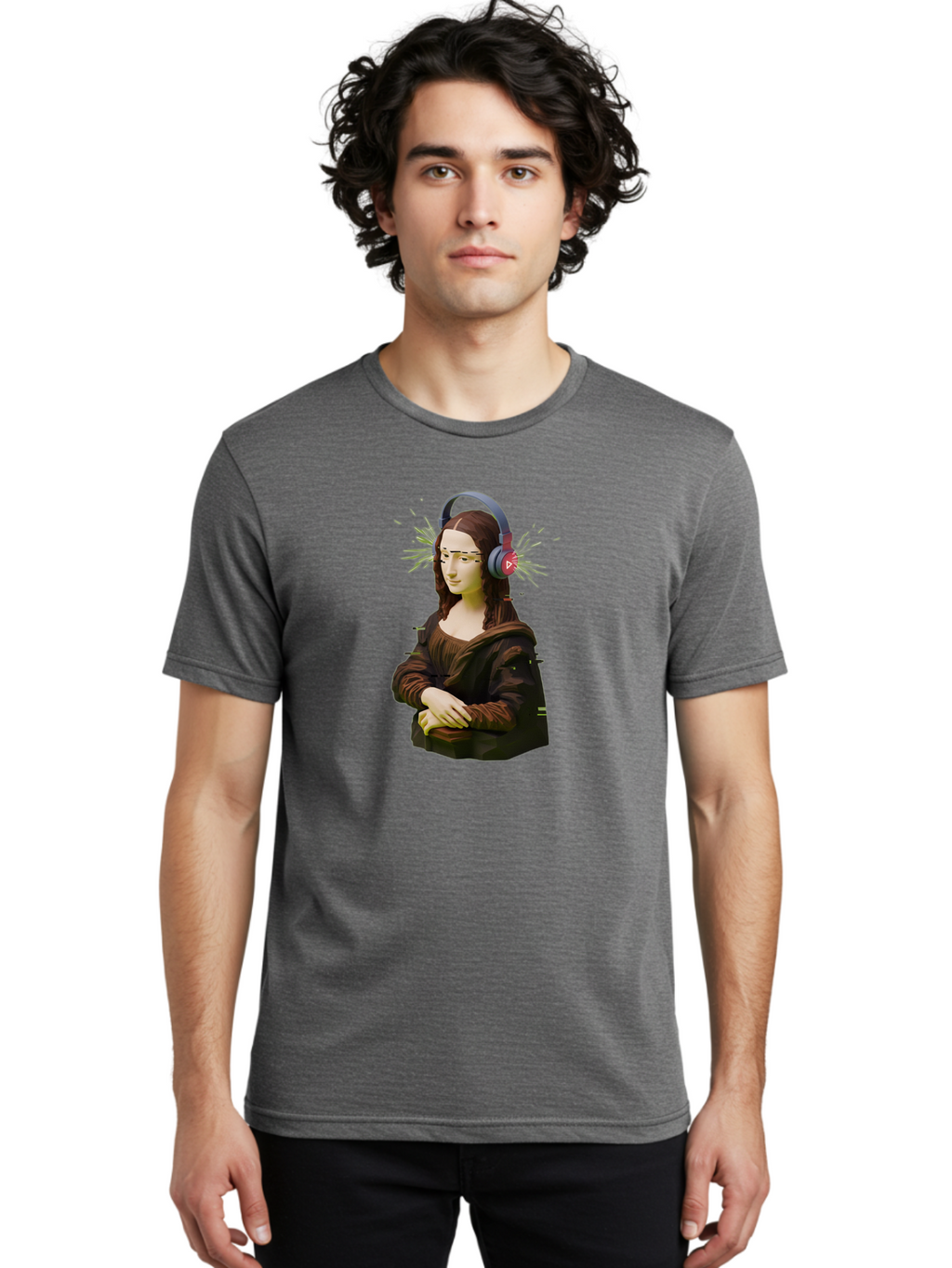 Mona-Lisa-5 Men'S Graphic Tee, 100% Cotton, Comfortable Casual Summer Wear, Machine Washable, Vintage Camera, Old Camera, Antique Camera, Black Camera, Classic Photography, Photography Equipment, Nostalgic Device, Film Camera, Camera Art Bam900