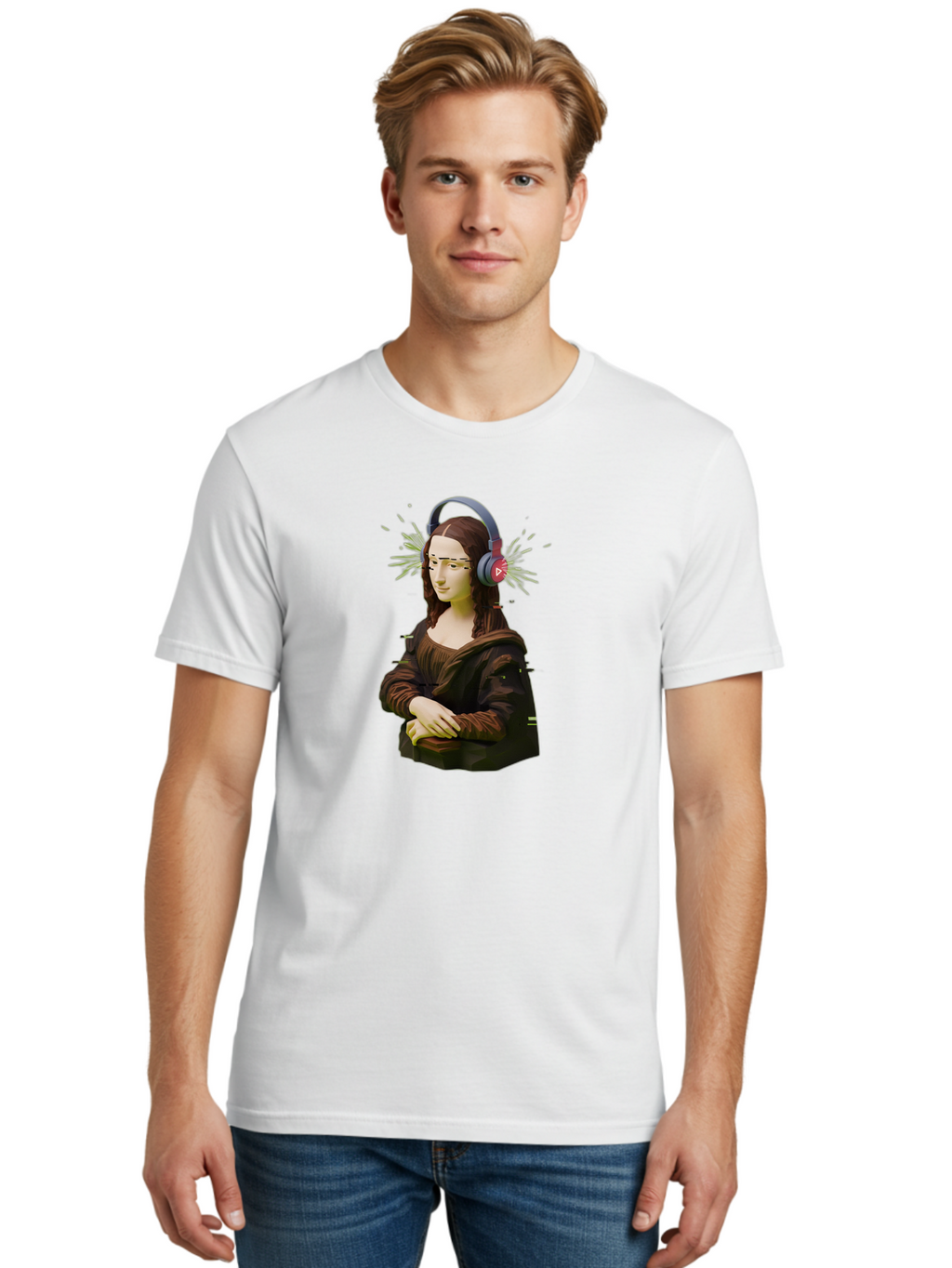 Mona-Lisa-5 Men'S Graphic Tee, 100% Cotton, Comfortable Casual Summer Wear, Machine Washable, Vintage Camera, Old Camera, Antique Camera, Black Camera, Classic Photography, Photography Equipment, Nostalgic Device, Film Camera, Camera Art Bam900