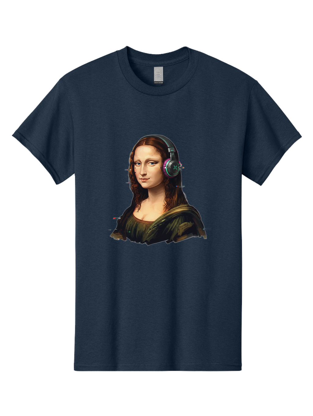 Mona-Lisa-Headphones Men'S Graphic Tee, 100% Cotton, Comfortable Casual Summer Wear, Machine Washable, Vintage Camera, Old Camera, Antique Camera, Black Camera, Classic Photography, Photography Equipment, Nostalgic Device, Film Camera, Bam904