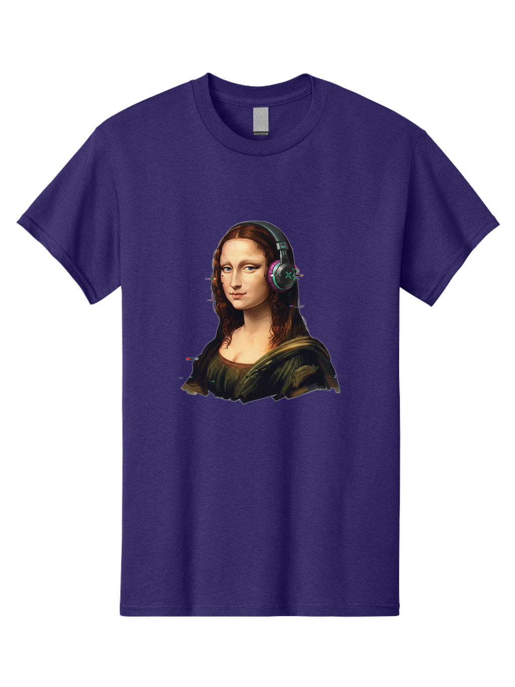 Mona-Lisa-Headphones Men'S Graphic Tee, 100% Cotton, Comfortable Casual Summer Wear, Machine Washable, Vintage Camera, Old Camera, Antique Camera, Black Camera, Classic Photography, Photography Equipment, Nostalgic Device, Film Camera, Bam904