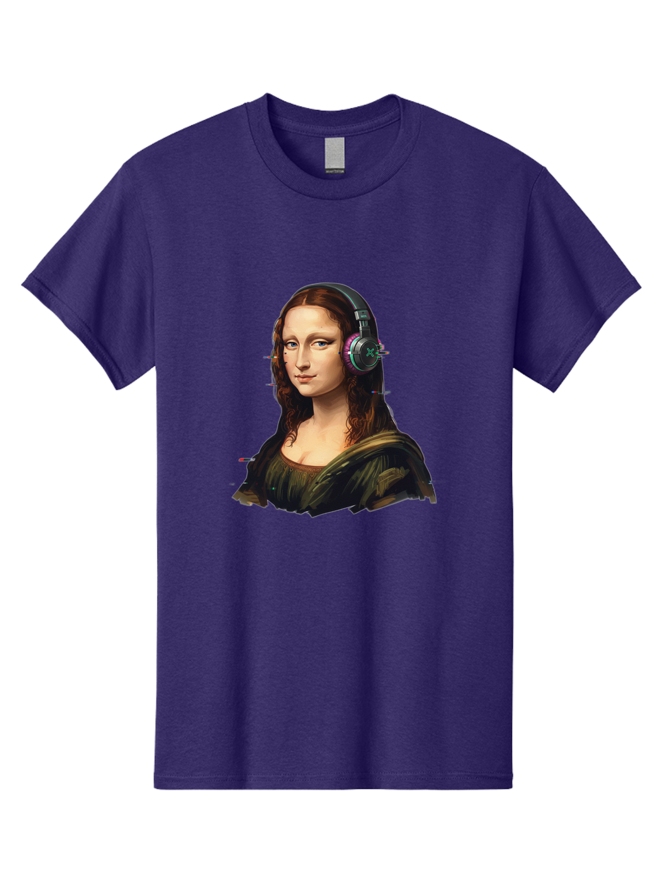Mona-Lisa-Headphones Men'S Graphic Tee, 100% Cotton, Comfortable Casual Summer Wear, Machine Washable, Vintage Camera, Old Camera, Antique Camera, Black Camera, Classic Photography, Photography Equipment, Nostalgic Device, Film Camera, Bam904