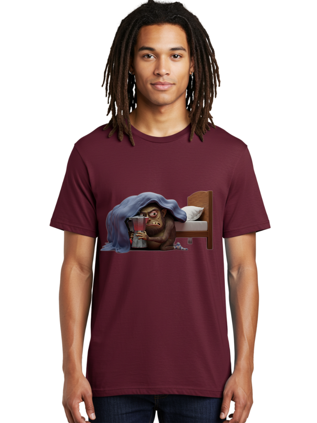 Monkey-Drinking-Coffee Men'S Graphic Tee, 100% Cotton, Comfortable Casual Summer Wear, Machine Washable, Vintage Camera, Old Camera, Antique Camera, Black Camera, Classic Photography, Photography Equipment, Nostalgic Device, Film Camera, Bam914