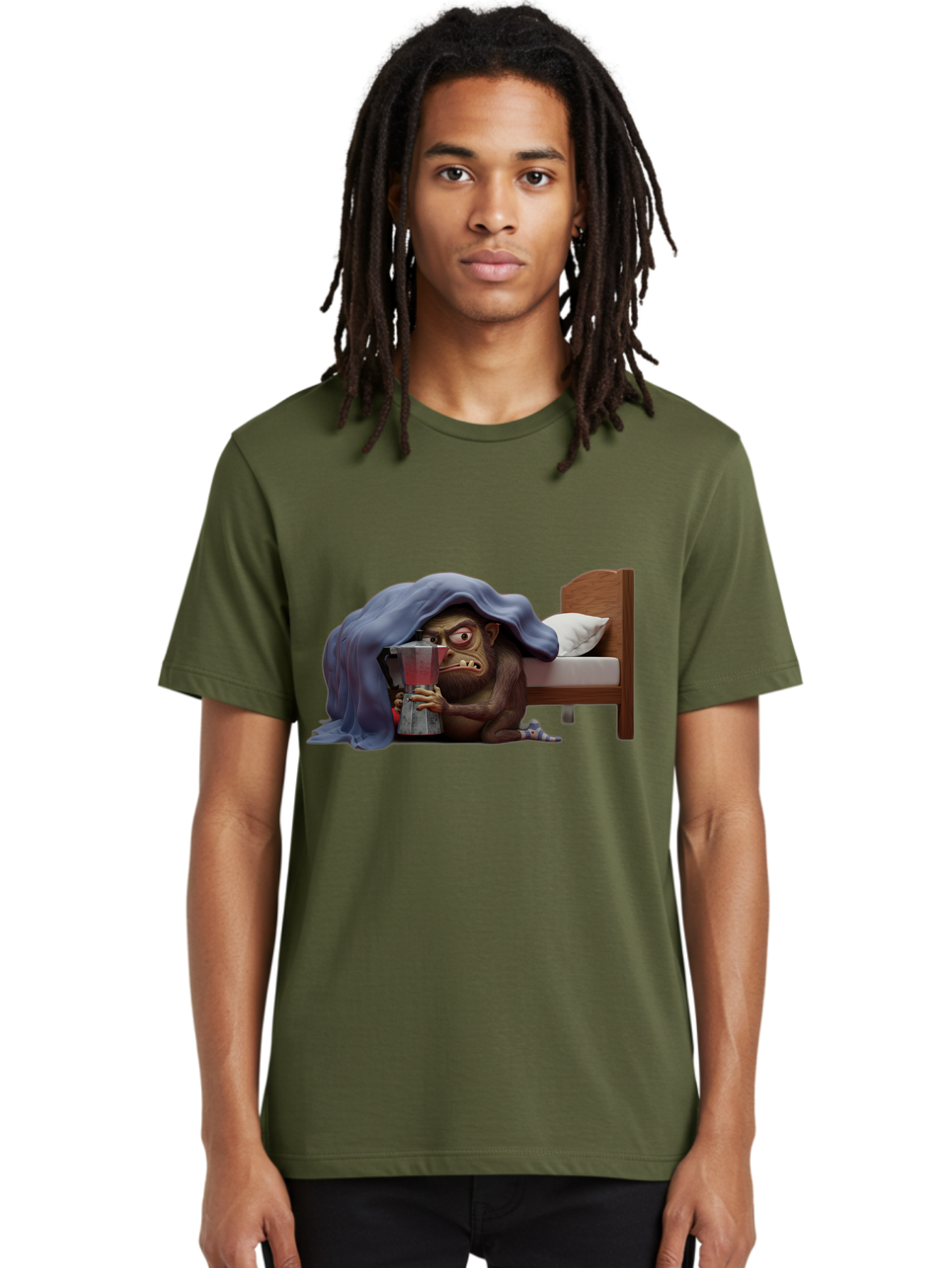 Monkey-Drinking-Coffee Men'S Graphic Tee, 100% Cotton, Comfortable Casual Summer Wear, Machine Washable, Vintage Camera, Old Camera, Antique Camera, Black Camera, Classic Photography, Photography Equipment, Nostalgic Device, Film Camera, Bam914