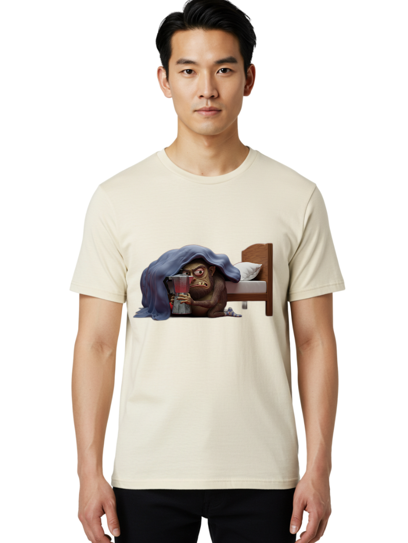 Monkey-Drinking-Coffee Men'S Graphic Tee, 100% Cotton, Comfortable Casual Summer Wear, Machine Washable, Vintage Camera, Old Camera, Antique Camera, Black Camera, Classic Photography, Photography Equipment, Nostalgic Device, Film Camera, Bam914