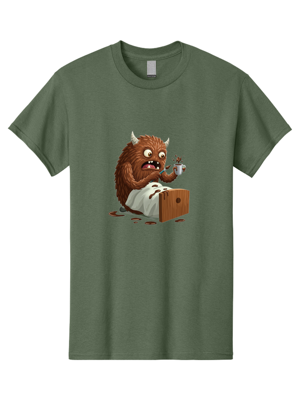 Monster-Drinking-Coffee Men'S Graphic Tee, 100% Cotton, Comfortable Casual Summer Wear, Machine Washable, Vintage Camera, Old Camera, Antique Camera, Black Camera, Classic Photography, Photography Equipment, Nostalgic Device, Film Camera, Bam915
