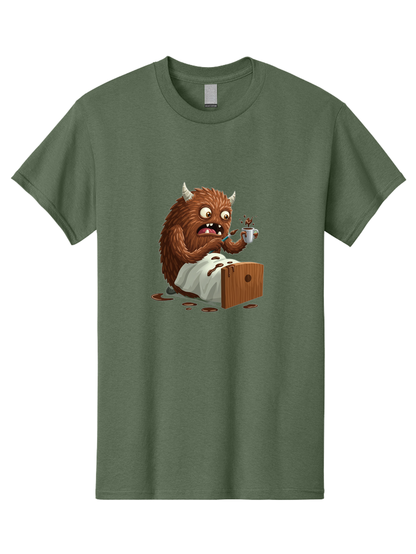 Monster-Drinking-Coffee Men'S Graphic Tee, 100% Cotton, Comfortable Casual Summer Wear, Machine Washable, Vintage Camera, Old Camera, Antique Camera, Black Camera, Classic Photography, Photography Equipment, Nostalgic Device, Film Camera, Bam915