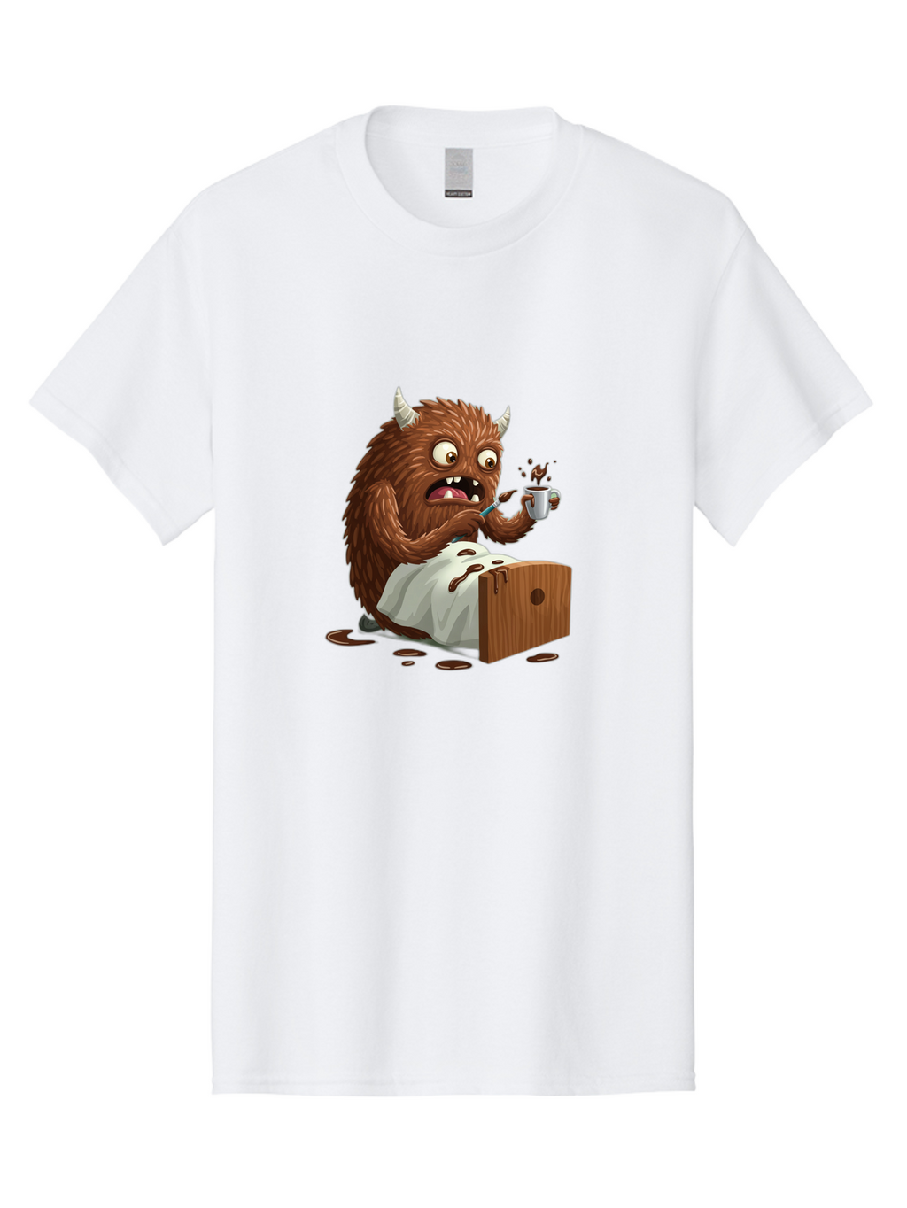Monster-Drinking-Coffee Men'S Graphic Tee, 100% Cotton, Comfortable Casual Summer Wear, Machine Washable, Vintage Camera, Old Camera, Antique Camera, Black Camera, Classic Photography, Photography Equipment, Nostalgic Device, Film Camera, Bam915