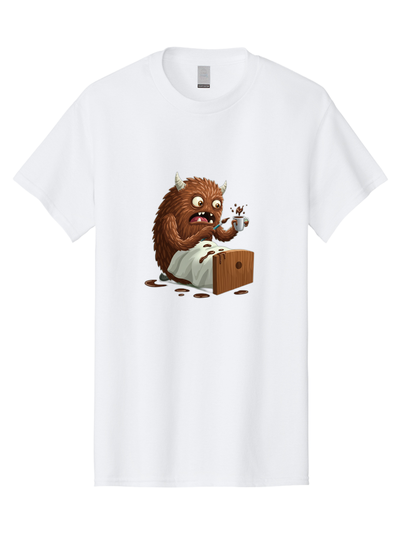 Monster-Drinking-Coffee Men'S Graphic Tee, 100% Cotton, Comfortable Casual Summer Wear, Machine Washable, Vintage Camera, Old Camera, Antique Camera, Black Camera, Classic Photography, Photography Equipment, Nostalgic Device, Film Camera, Bam915