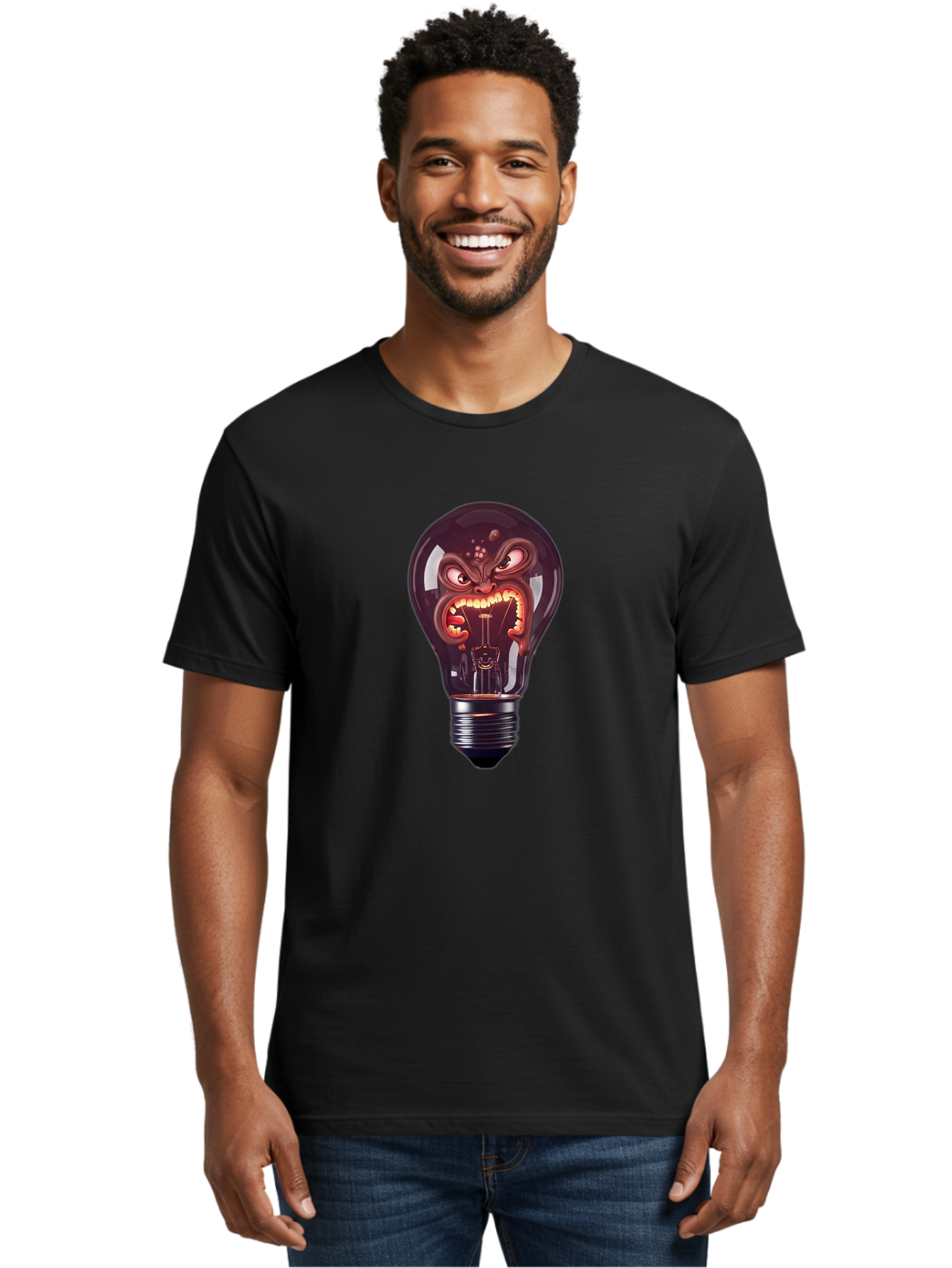 Monster-Light-Bulb Men'S Graphic Tee, 100% Cotton, Comfortable Casual Summer Wear, Machine Washable, Vintage Camera, Old Camera, Antique Camera, Black Camera, Classic Photography, Photography Equipment, Nostalgic Device, Film Camera, Bam918