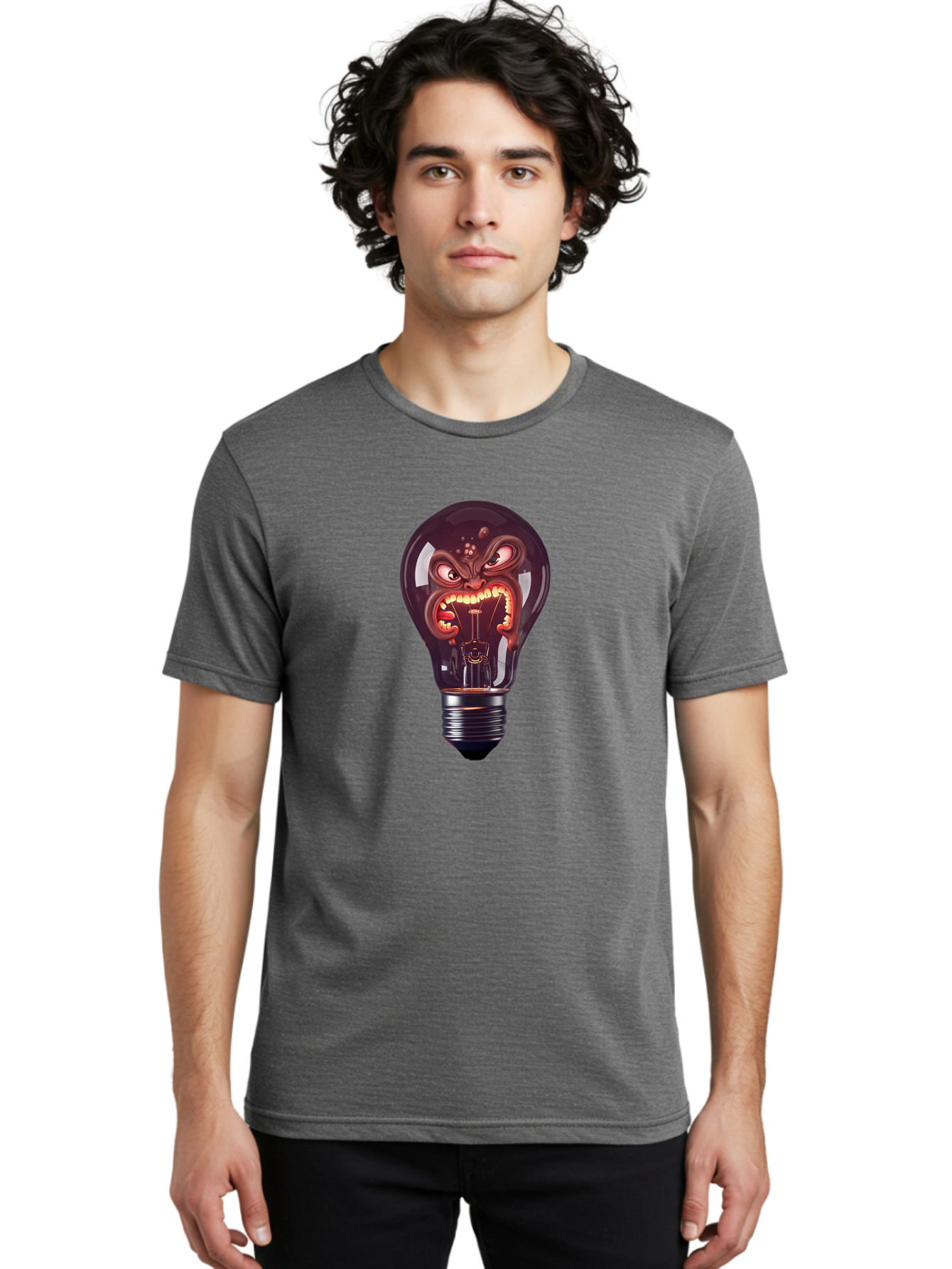 Monster-Light-Bulb Men'S Graphic Tee, 100% Cotton, Comfortable Casual Summer Wear, Machine Washable, Vintage Camera, Old Camera, Antique Camera, Black Camera, Classic Photography, Photography Equipment, Nostalgic Device, Film Camera, Bam918