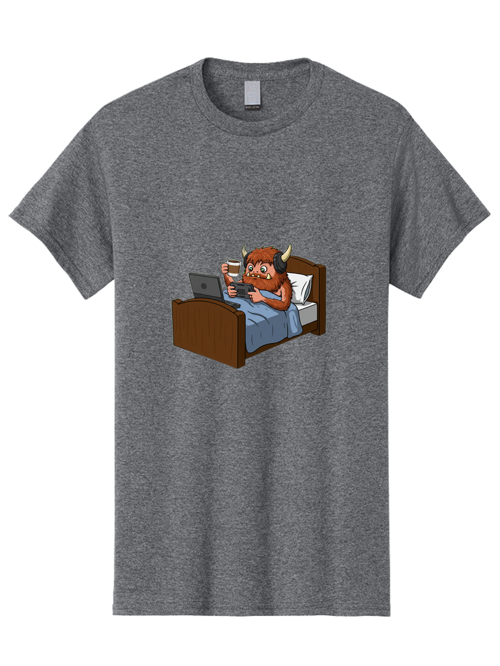 Monster-Relaxing-On-Bed Men'S Graphic Tee, 100% Cotton, Comfortable Casual Summer Wear, Machine Washable, Vintage Camera, Old Camera, Antique Camera, Black Camera, Classic Photography, Photography Equipment, Nostalgic Device, Film Camera, Bam919