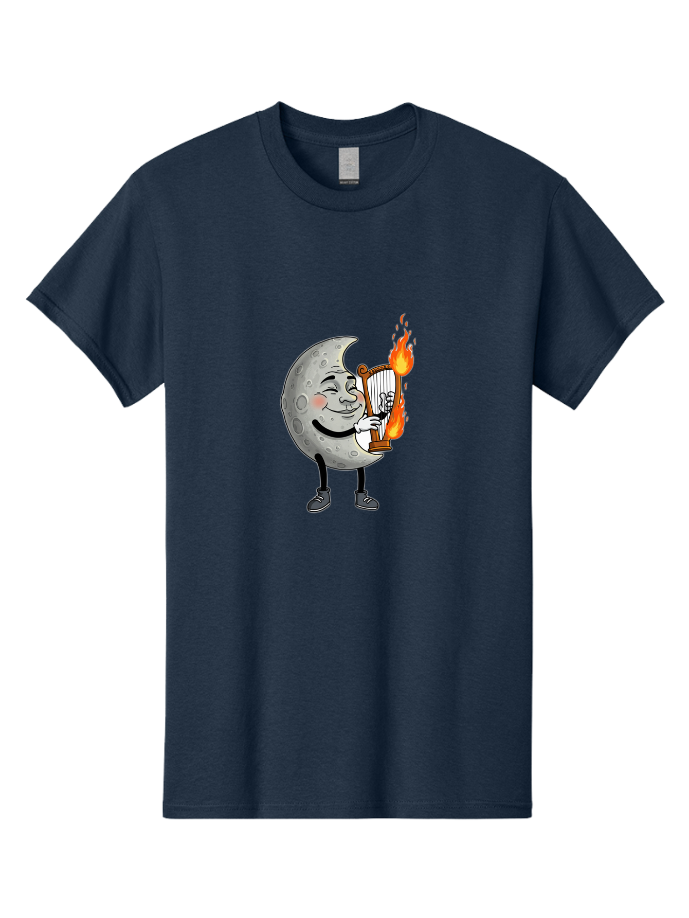 Moon-Playing-Lyre Men'S Graphic Tee, 100% Cotton, Comfortable Casual Summer Wear, Machine Washable, Vintage Camera, Old Camera, Antique Camera, Black Camera, Classic Photography, Photography Equipment, Nostalgic Device, Film Camera, Camera Art Bam924