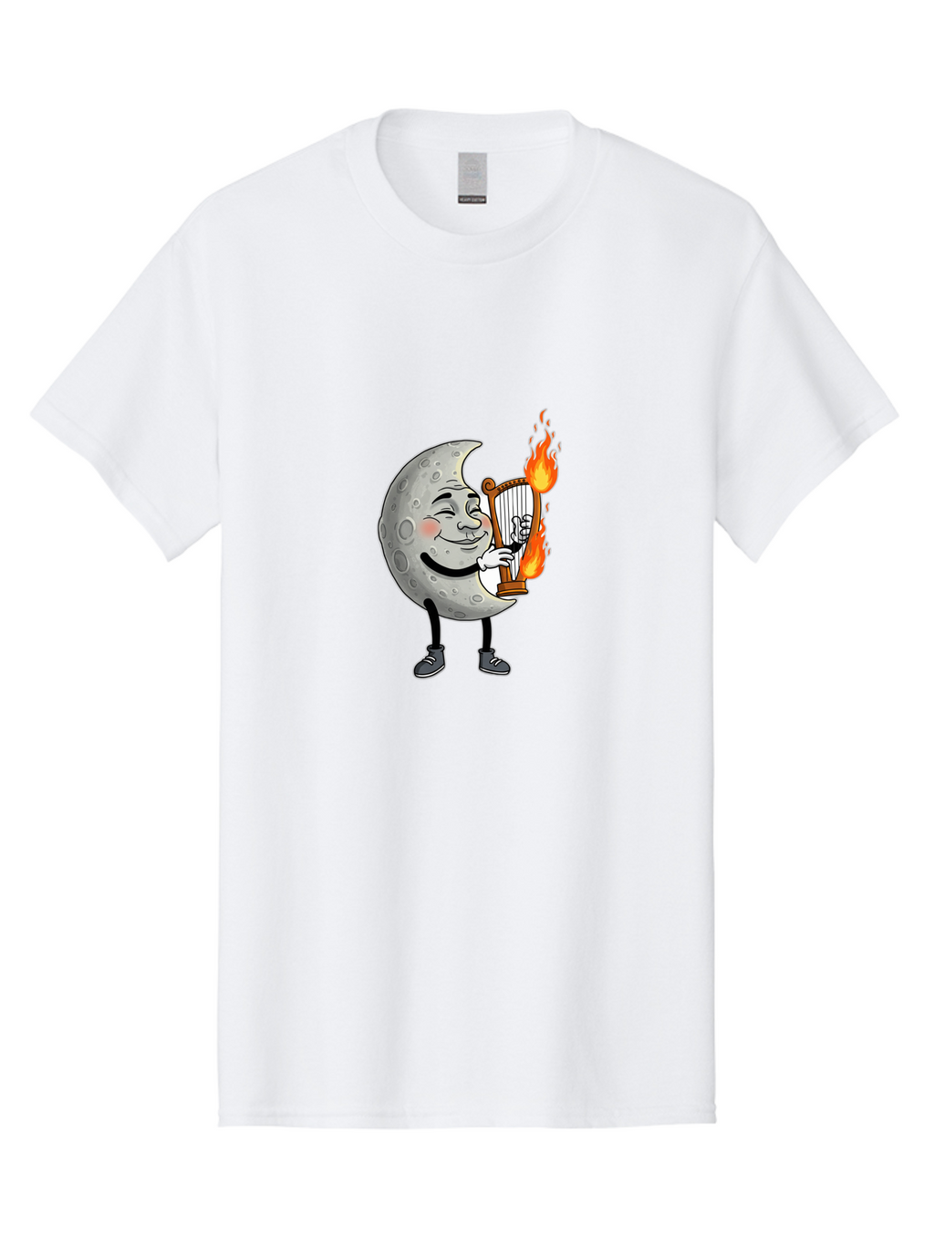 Moon-Playing-Lyre Men'S Graphic Tee, 100% Cotton, Comfortable Casual Summer Wear, Machine Washable, Vintage Camera, Old Camera, Antique Camera, Black Camera, Classic Photography, Photography Equipment, Nostalgic Device, Film Camera, Camera Art Bam924