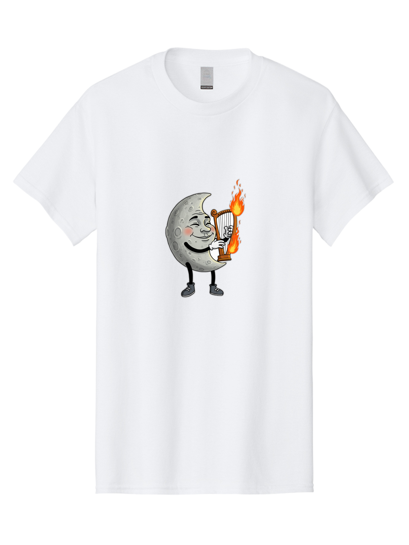 Moon-Playing-Lyre Men'S Graphic Tee, 100% Cotton, Comfortable Casual Summer Wear, Machine Washable, Vintage Camera, Old Camera, Antique Camera, Black Camera, Classic Photography, Photography Equipment, Nostalgic Device, Film Camera, Camera Art Bam924