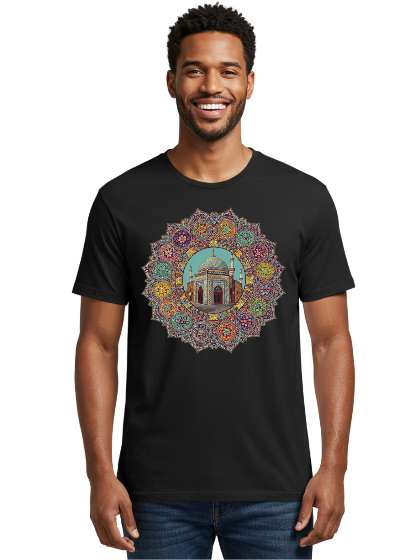 Mosque-Mandala Men'S Graphic Tee, 100% Cotton, Comfortable Casual Summer Wear, Machine Washable, Vintage Camera, Old Camera, Antique Camera, Black Camera, Classic Photography, Photography Equipment, Nostalgic Device, Film Camera, Camera Art Bam929