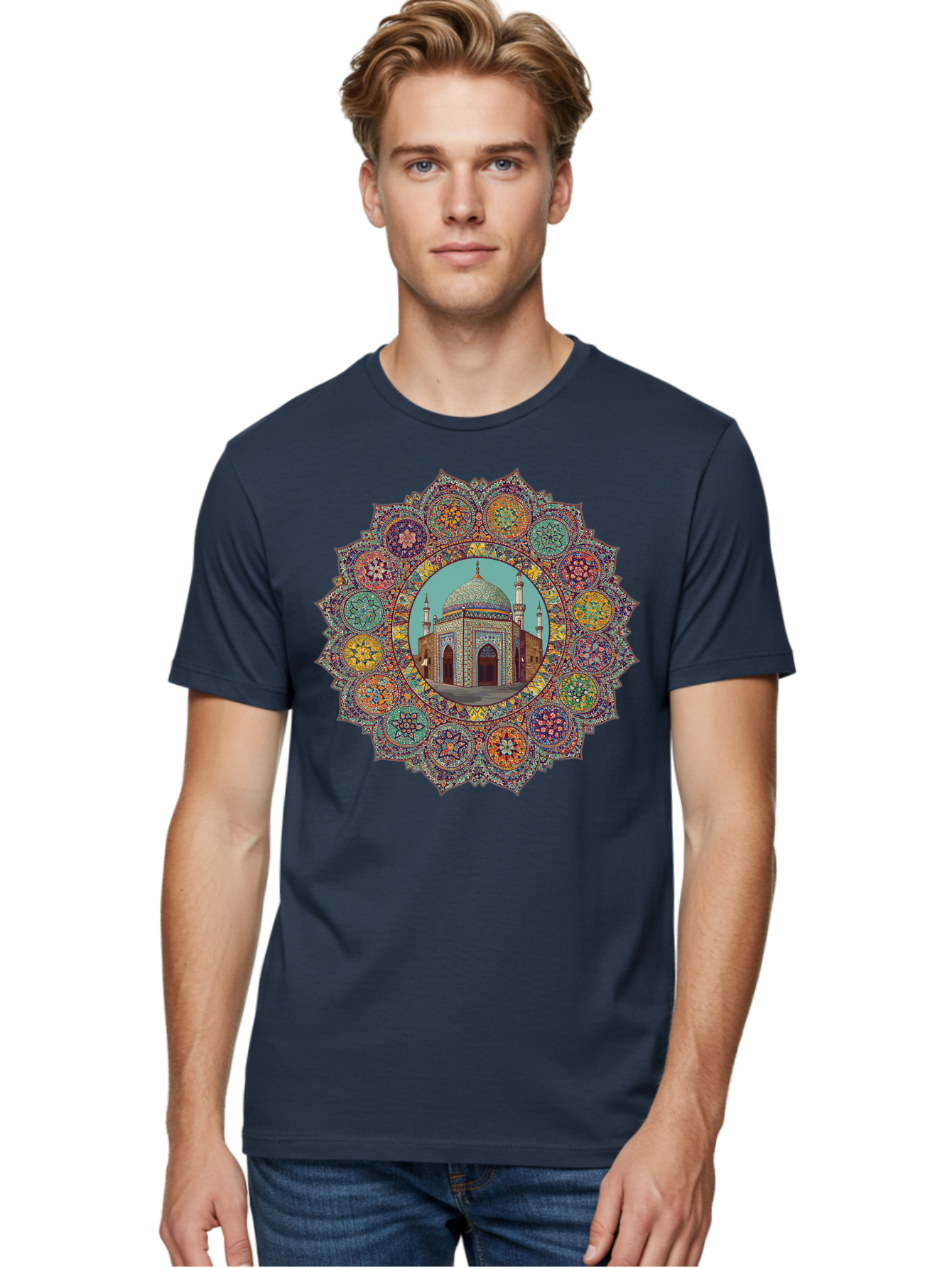 Mosque-Mandala Men'S Graphic Tee, 100% Cotton, Comfortable Casual Summer Wear, Machine Washable, Vintage Camera, Old Camera, Antique Camera, Black Camera, Classic Photography, Photography Equipment, Nostalgic Device, Film Camera, Camera Art Bam929