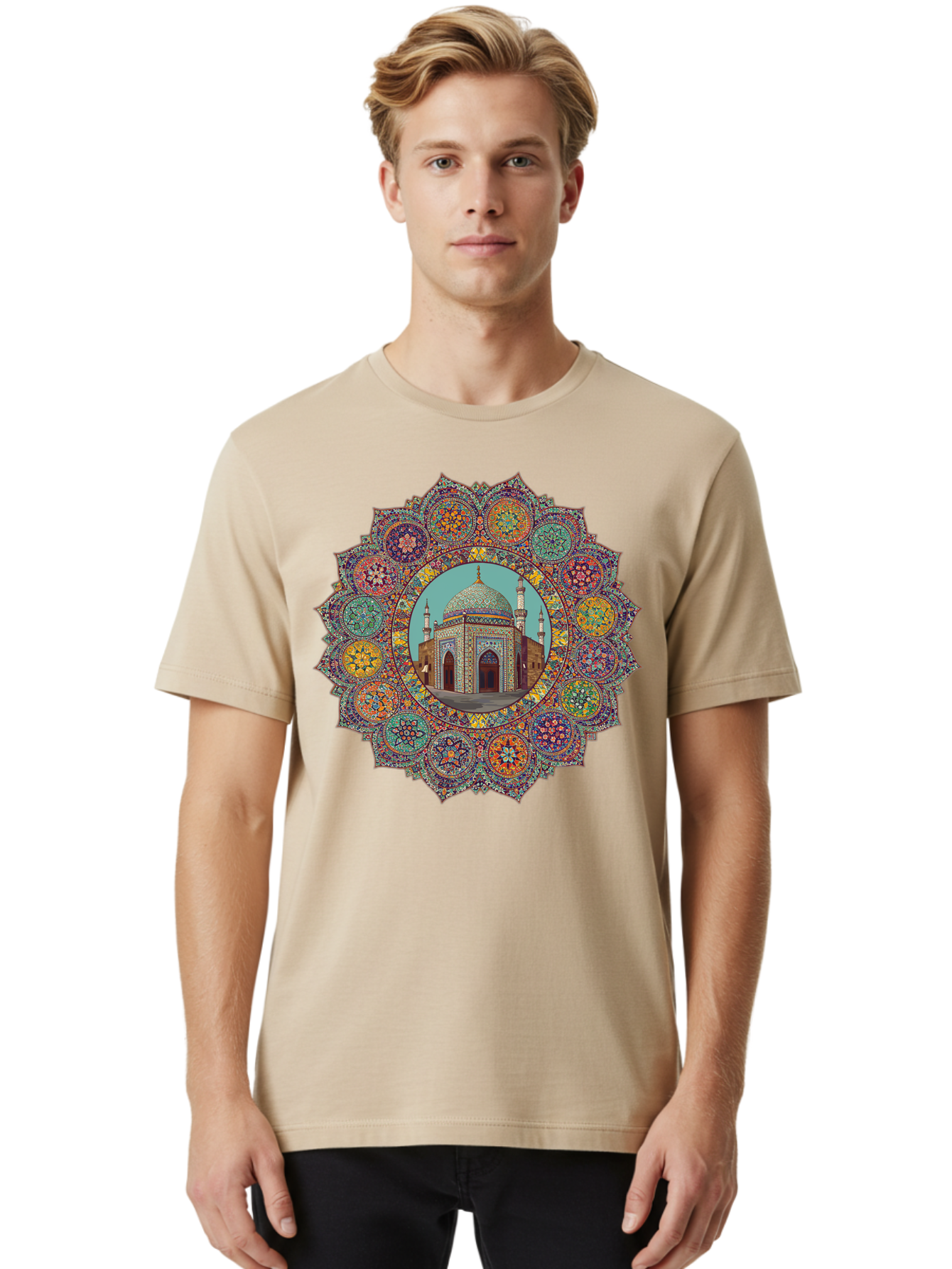 Mosque-Mandala Men'S Graphic Tee, 100% Cotton, Comfortable Casual Summer Wear, Machine Washable, Vintage Camera, Old Camera, Antique Camera, Black Camera, Classic Photography, Photography Equipment, Nostalgic Device, Film Camera, Camera Art Bam929