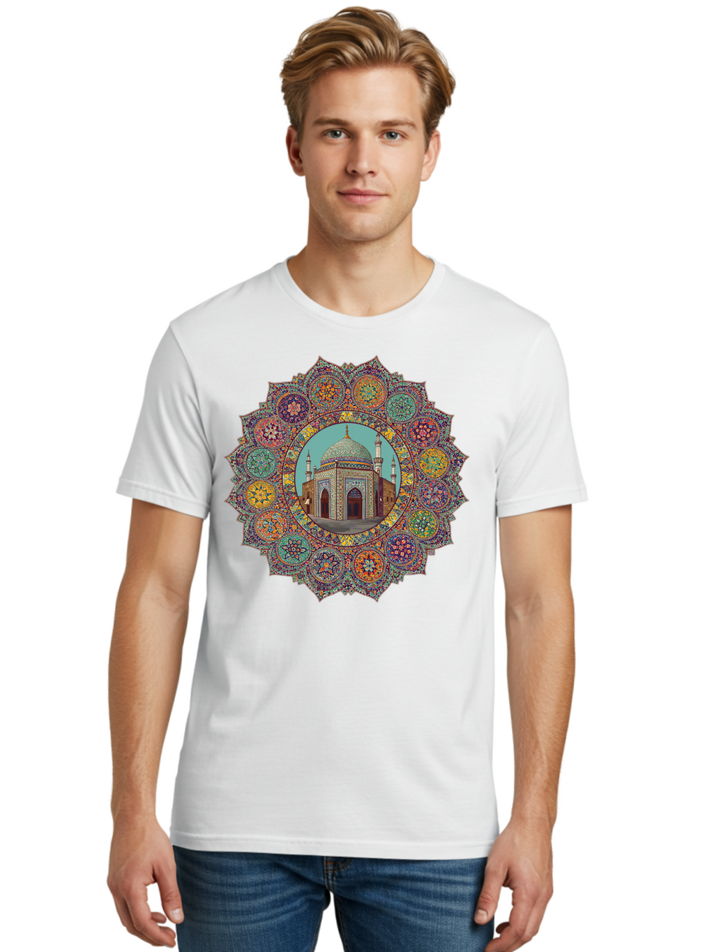 Mosque-Mandala Men'S Graphic Tee, 100% Cotton, Comfortable Casual Summer Wear, Machine Washable, Vintage Camera, Old Camera, Antique Camera, Black Camera, Classic Photography, Photography Equipment, Nostalgic Device, Film Camera, Camera Art Bam929