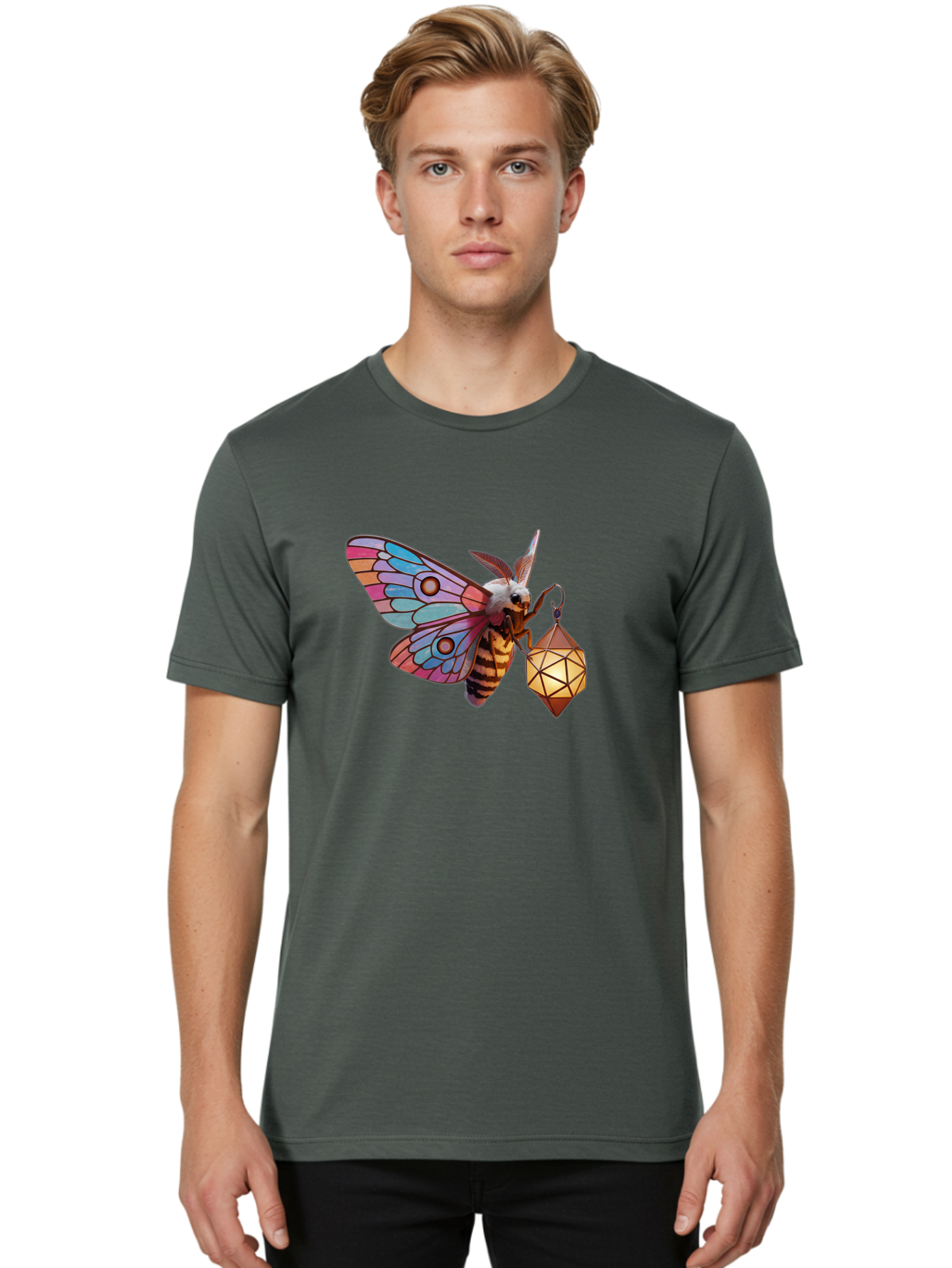 Moth-Lantern Men'S Graphic Tee, 100% Cotton, Comfortable Casual Summer Wear, Machine Washable, Vintage Camera, Old Camera, Antique Camera, Black Camera, Classic Photography, Photography Equipment, Nostalgic Device, Film Camera, Camera Art Bam931