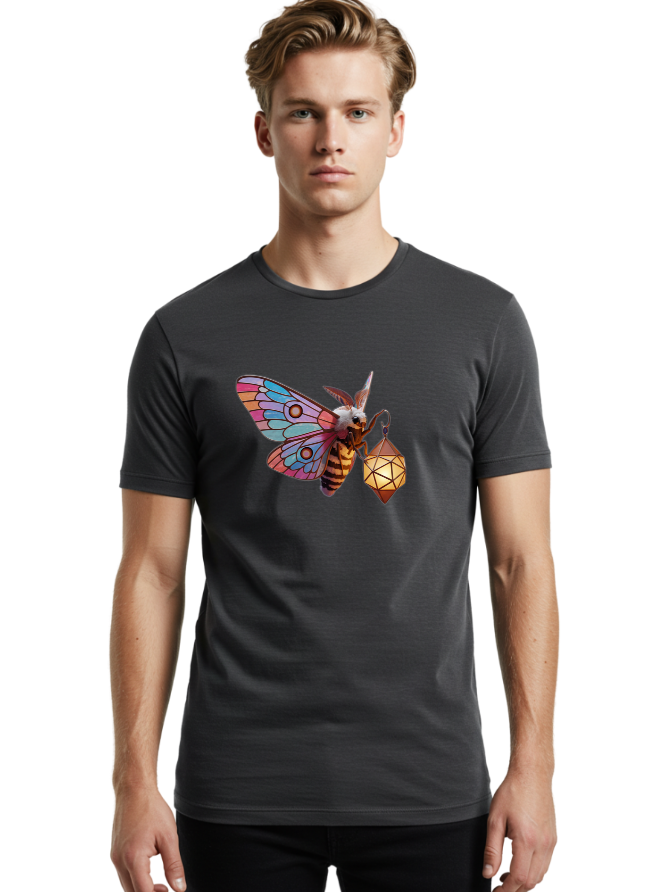 Moth-Lantern Men'S Graphic Tee, 100% Cotton, Comfortable Casual Summer Wear, Machine Washable, Vintage Camera, Old Camera, Antique Camera, Black Camera, Classic Photography, Photography Equipment, Nostalgic Device, Film Camera, Camera Art Bam931
