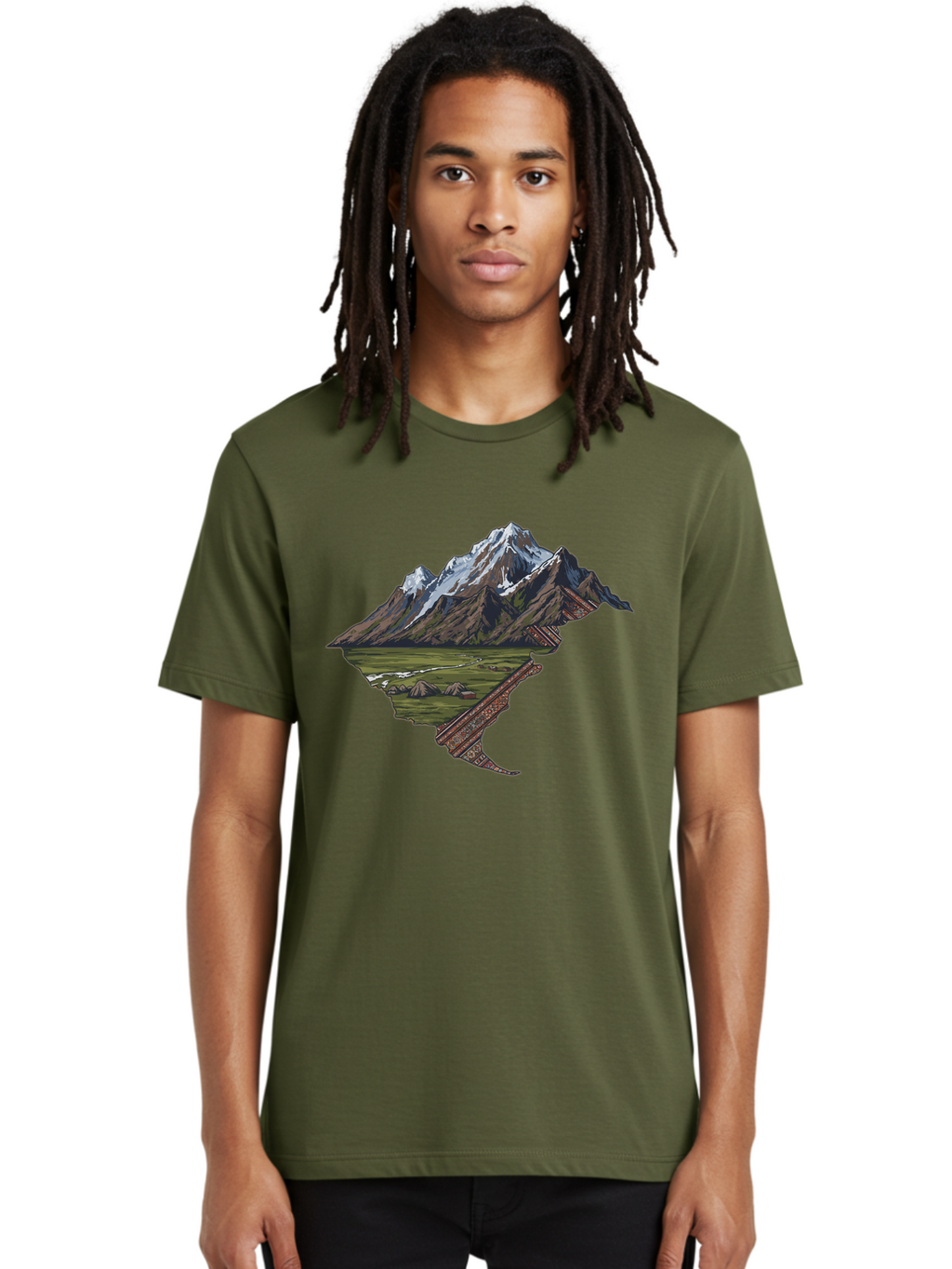 Mountain-Landscape-1 Men'S Graphic Tee, 100% Cotton, Comfortable Casual Summer Wear, Machine Washable, Vintage Camera, Old Camera, Antique Camera, Black Camera, Classic Photography, Photography Equipment, Nostalgic Device, Film Camera, Bam933