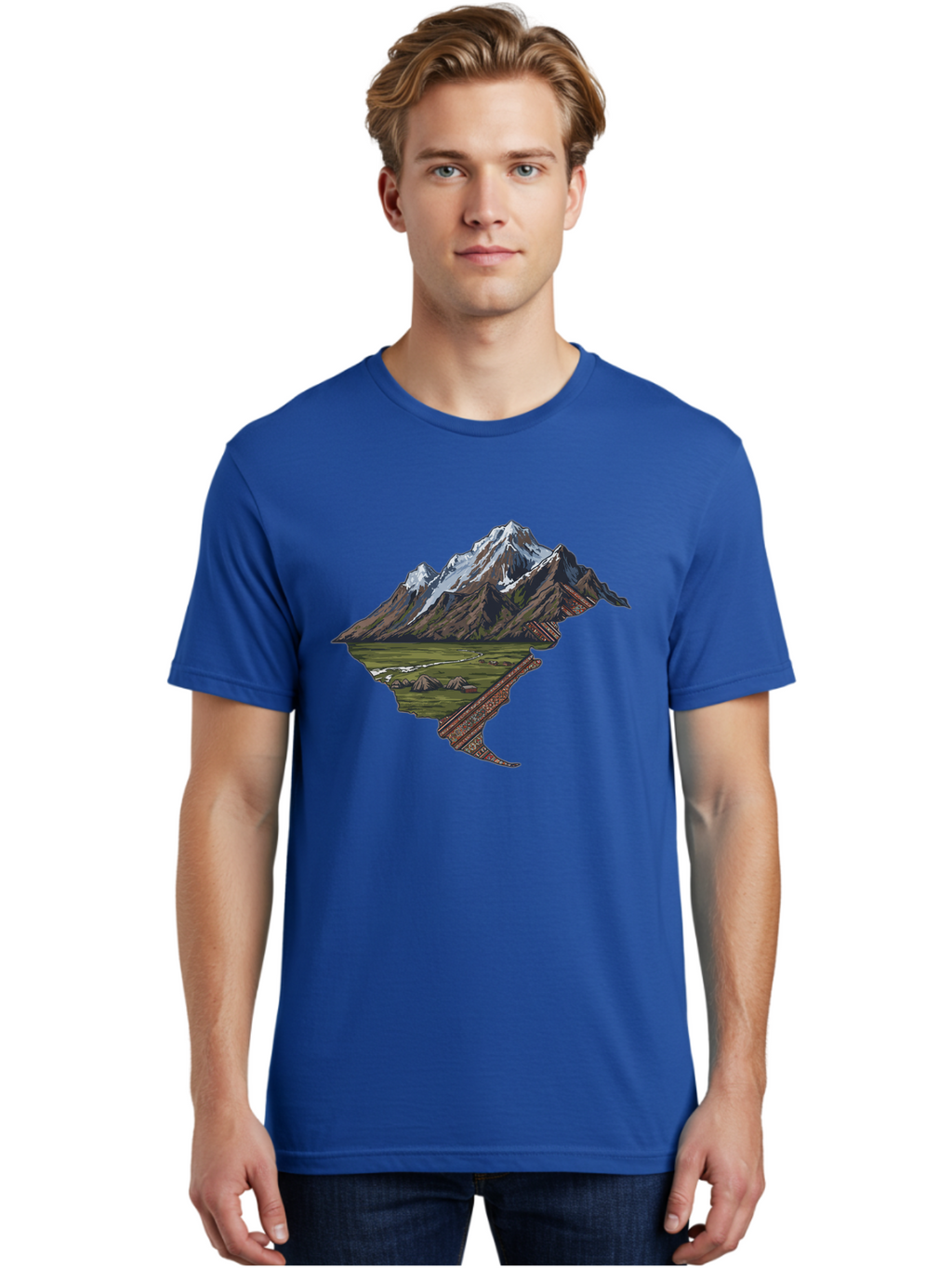Mountain-Landscape-1 Men'S Graphic Tee, 100% Cotton, Comfortable Casual Summer Wear, Machine Washable, Vintage Camera, Old Camera, Antique Camera, Black Camera, Classic Photography, Photography Equipment, Nostalgic Device, Film Camera, Bam933