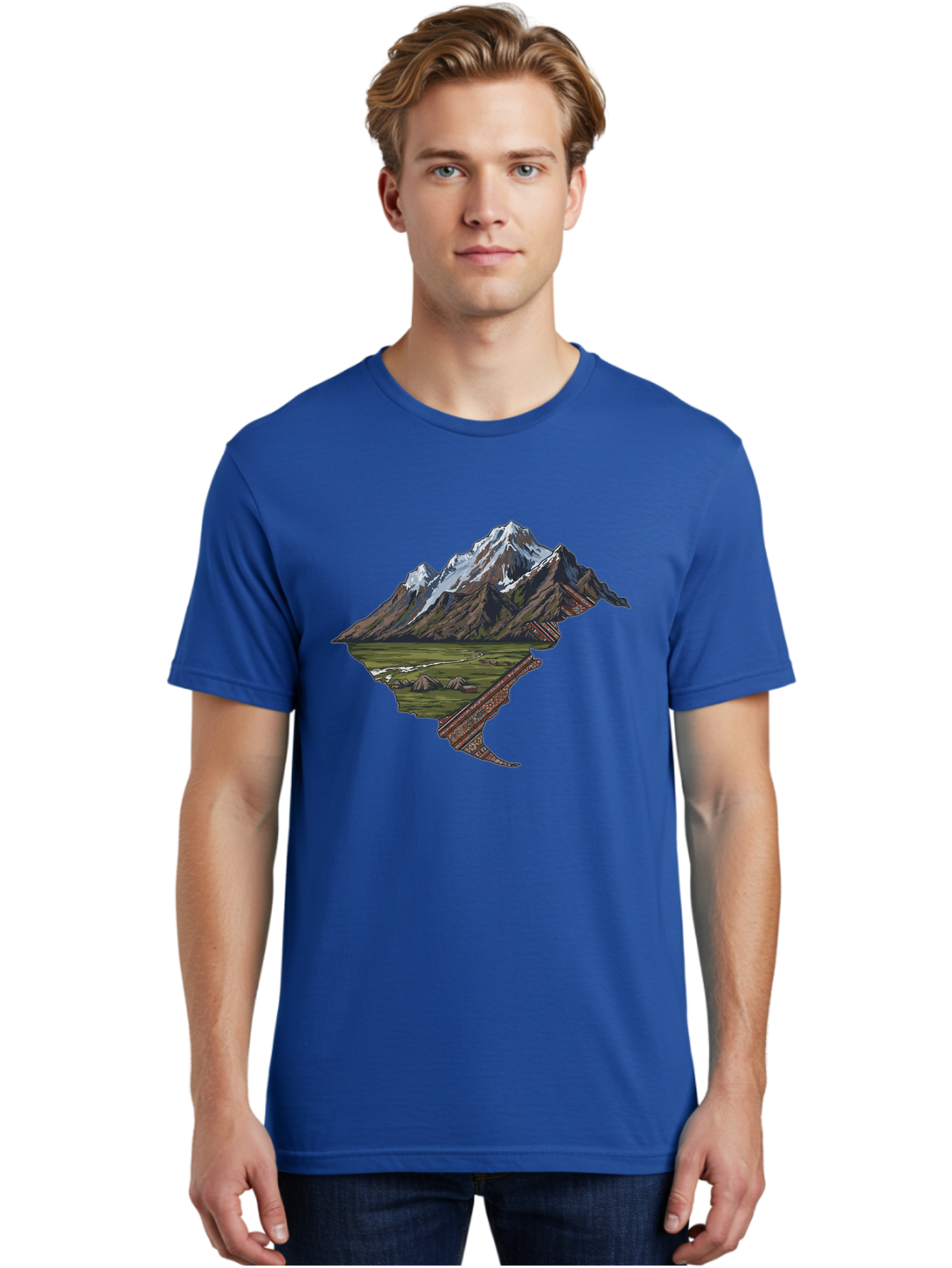 Mountain-Landscape-1 Men'S Graphic Tee, 100% Cotton, Comfortable Casual Summer Wear, Machine Washable, Vintage Camera, Old Camera, Antique Camera, Black Camera, Classic Photography, Photography Equipment, Nostalgic Device, Film Camera, Bam933