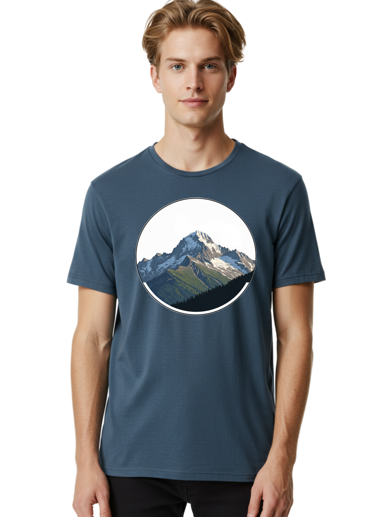 Mountain-Landscape-2 Men'S Graphic Tee, 100% Cotton, Comfortable Casual Summer Wear, Machine Washable, Vintage Camera, Old Camera, Antique Camera, Black Camera, Classic Photography, Photography Equipment, Nostalgic Device, Film Camera, Bam934