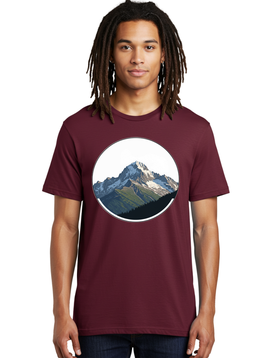Mountain-Landscape-2 Men'S Graphic Tee, 100% Cotton, Comfortable Casual Summer Wear, Machine Washable, Vintage Camera, Old Camera, Antique Camera, Black Camera, Classic Photography, Photography Equipment, Nostalgic Device, Film Camera, Bam934