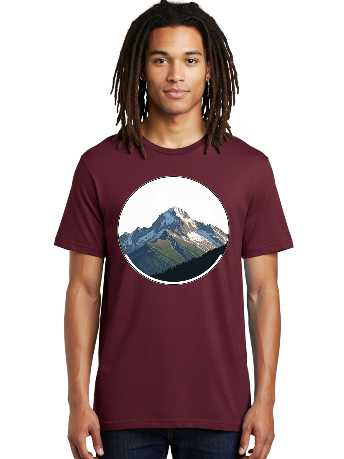 Mountain-Landscape-2 Men'S Graphic Tee, 100% Cotton, Comfortable Casual Summer Wear, Machine Washable, Vintage Camera, Old Camera, Antique Camera, Black Camera, Classic Photography, Photography Equipment, Nostalgic Device, Film Camera, Bam934