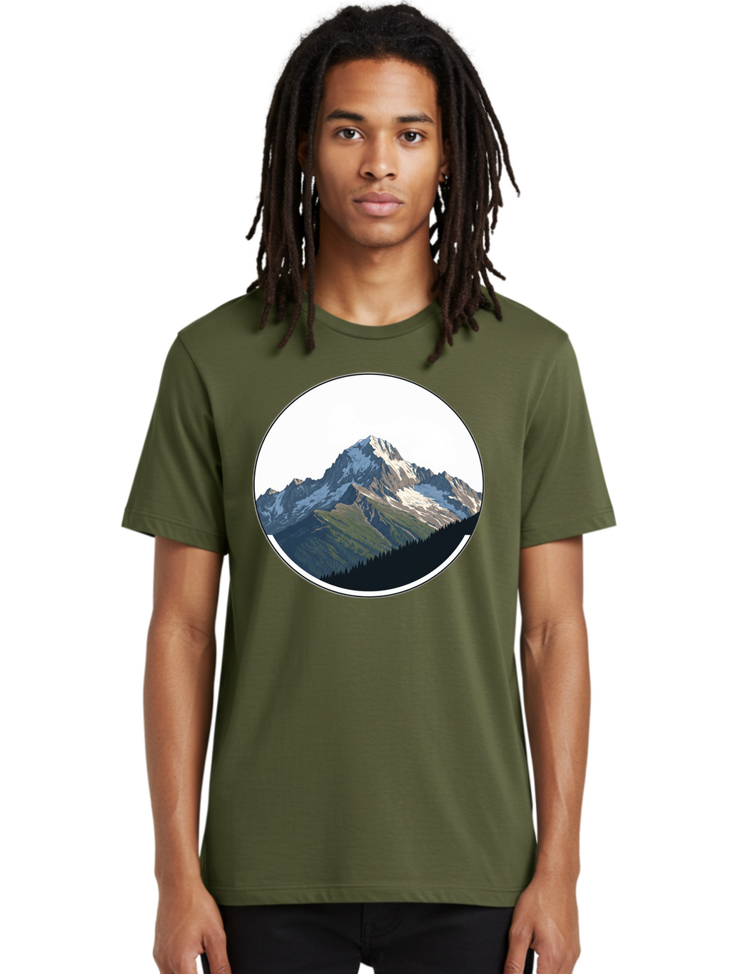 Mountain-Landscape-2 Men'S Graphic Tee, 100% Cotton, Comfortable Casual Summer Wear, Machine Washable, Vintage Camera, Old Camera, Antique Camera, Black Camera, Classic Photography, Photography Equipment, Nostalgic Device, Film Camera, Bam934