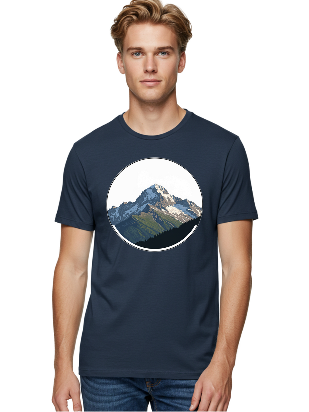 Mountain-Landscape-2 Men'S Graphic Tee, 100% Cotton, Comfortable Casual Summer Wear, Machine Washable, Vintage Camera, Old Camera, Antique Camera, Black Camera, Classic Photography, Photography Equipment, Nostalgic Device, Film Camera, Bam934