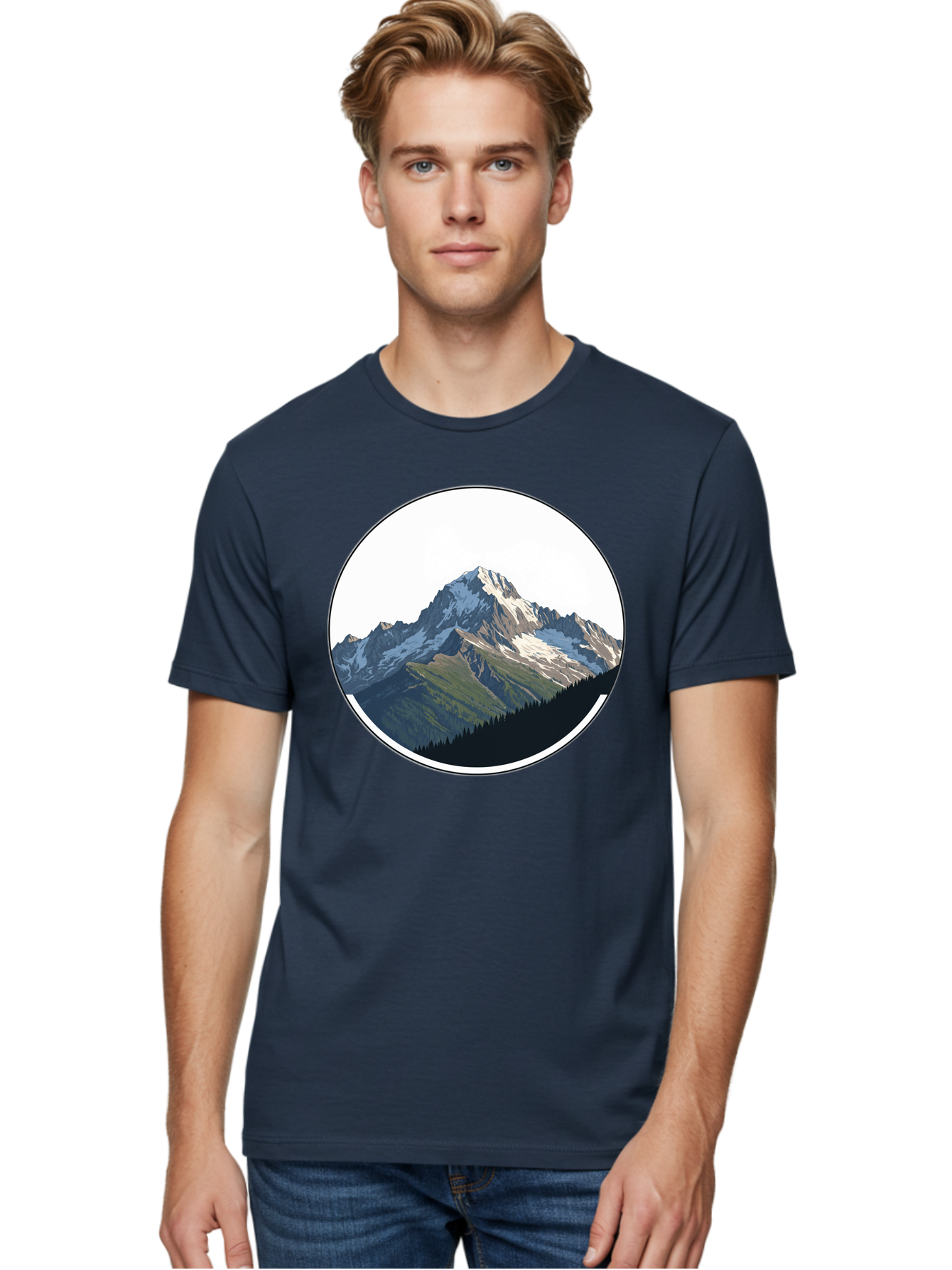 Mountain-Landscape-2 Men'S Graphic Tee, 100% Cotton, Comfortable Casual Summer Wear, Machine Washable, Vintage Camera, Old Camera, Antique Camera, Black Camera, Classic Photography, Photography Equipment, Nostalgic Device, Film Camera, Bam934