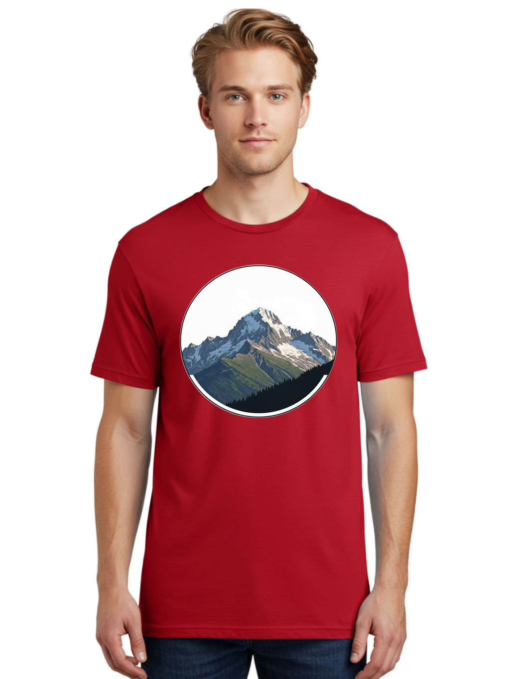Mountain-Landscape-2 Men'S Graphic Tee, 100% Cotton, Comfortable Casual Summer Wear, Machine Washable, Vintage Camera, Old Camera, Antique Camera, Black Camera, Classic Photography, Photography Equipment, Nostalgic Device, Film Camera, Bam934