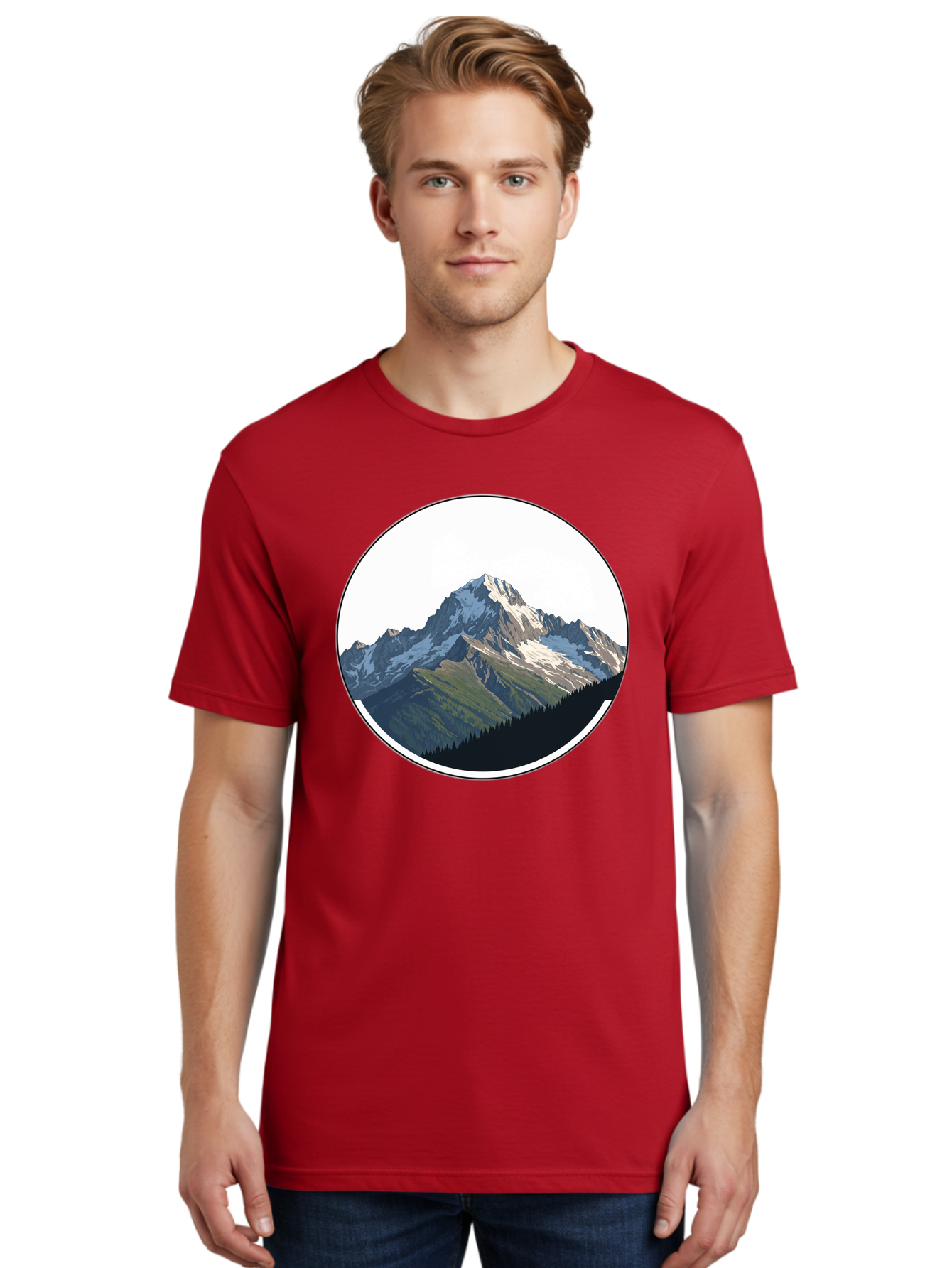 Mountain-Landscape-2 Men'S Graphic Tee, 100% Cotton, Comfortable Casual Summer Wear, Machine Washable, Vintage Camera, Old Camera, Antique Camera, Black Camera, Classic Photography, Photography Equipment, Nostalgic Device, Film Camera, Bam934