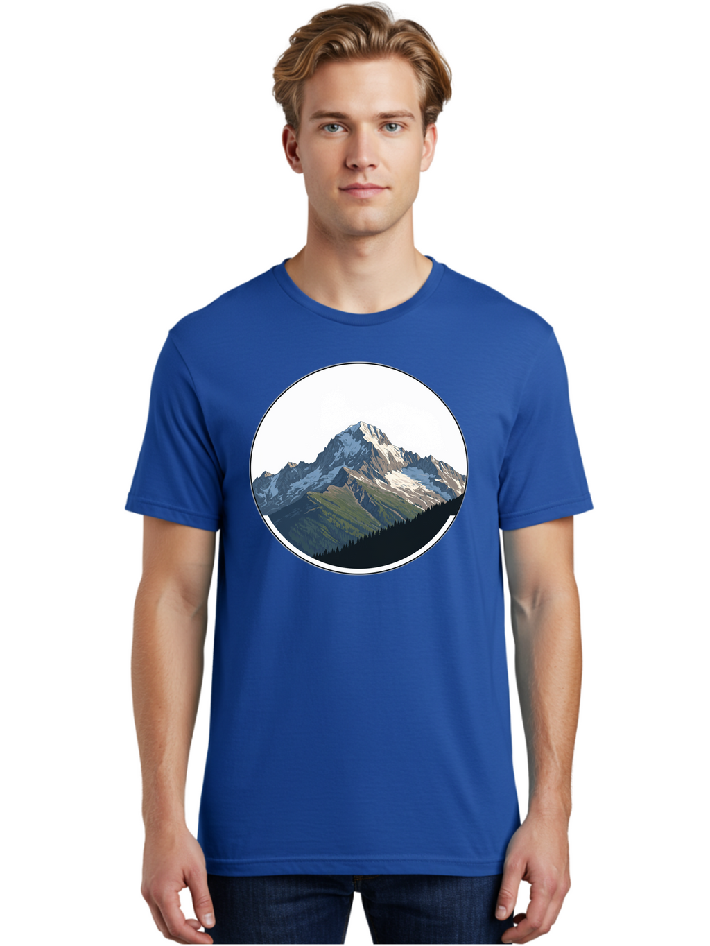 Mountain-Landscape-2 Men'S Graphic Tee, 100% Cotton, Comfortable Casual Summer Wear, Machine Washable, Vintage Camera, Old Camera, Antique Camera, Black Camera, Classic Photography, Photography Equipment, Nostalgic Device, Film Camera, Bam934