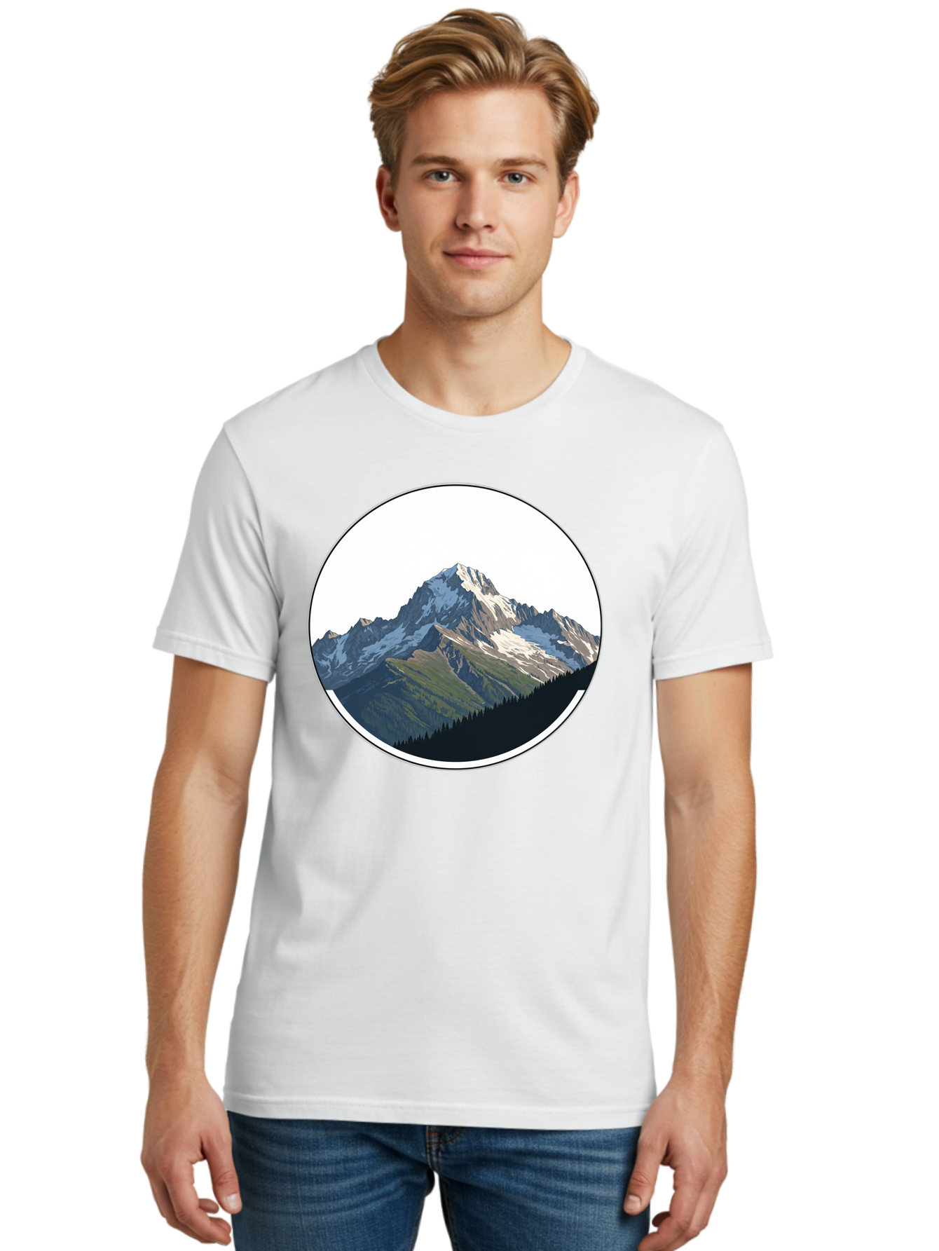 Mountain-Landscape-2 Men'S Graphic Tee, 100% Cotton, Comfortable Casual Summer Wear, Machine Washable, Vintage Camera, Old Camera, Antique Camera, Black Camera, Classic Photography, Photography Equipment, Nostalgic Device, Film Camera, Bam934