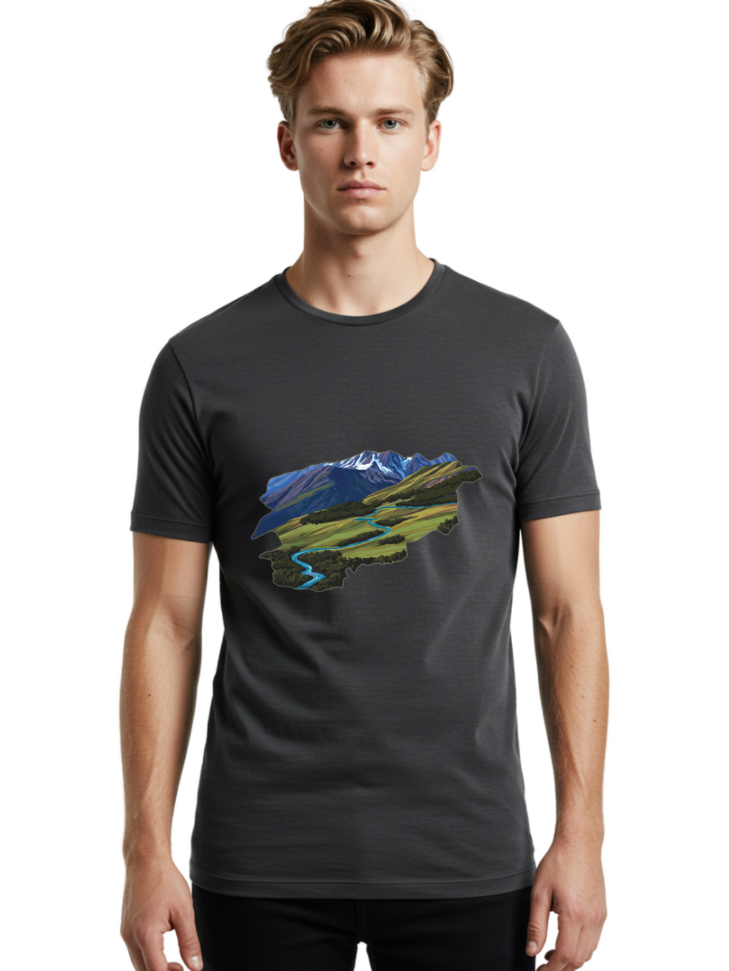 Mountain-Landscape Men'S Graphic Tee, 100% Cotton, Comfortable Casual Summer Wear, Machine Washable, Vintage Camera, Old Camera, Antique Camera, Black Camera, Classic Photography, Photography Equipment, Nostalgic Device, Film Camera, Bam935
