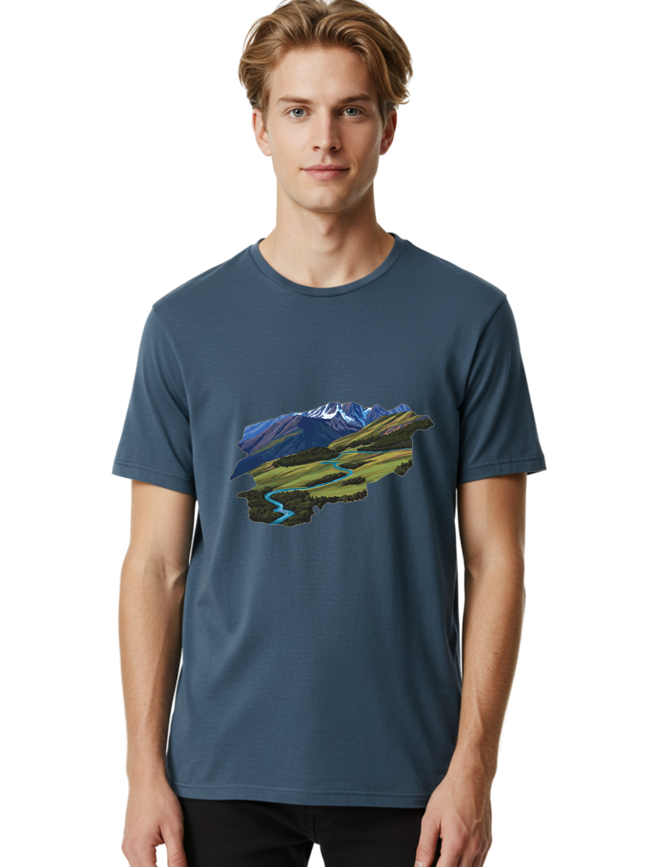 Mountain-Landscape Men'S Graphic Tee, 100% Cotton, Comfortable Casual Summer Wear, Machine Washable, Vintage Camera, Old Camera, Antique Camera, Black Camera, Classic Photography, Photography Equipment, Nostalgic Device, Film Camera, Bam935